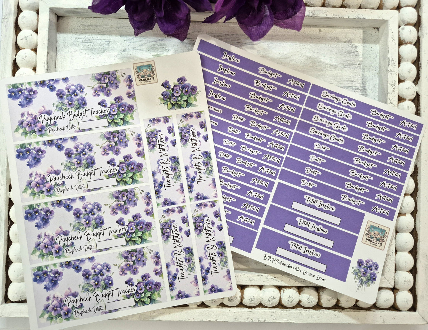 TBM BBP Workbook Sticker Kit, February Violets, Birth Month Flower