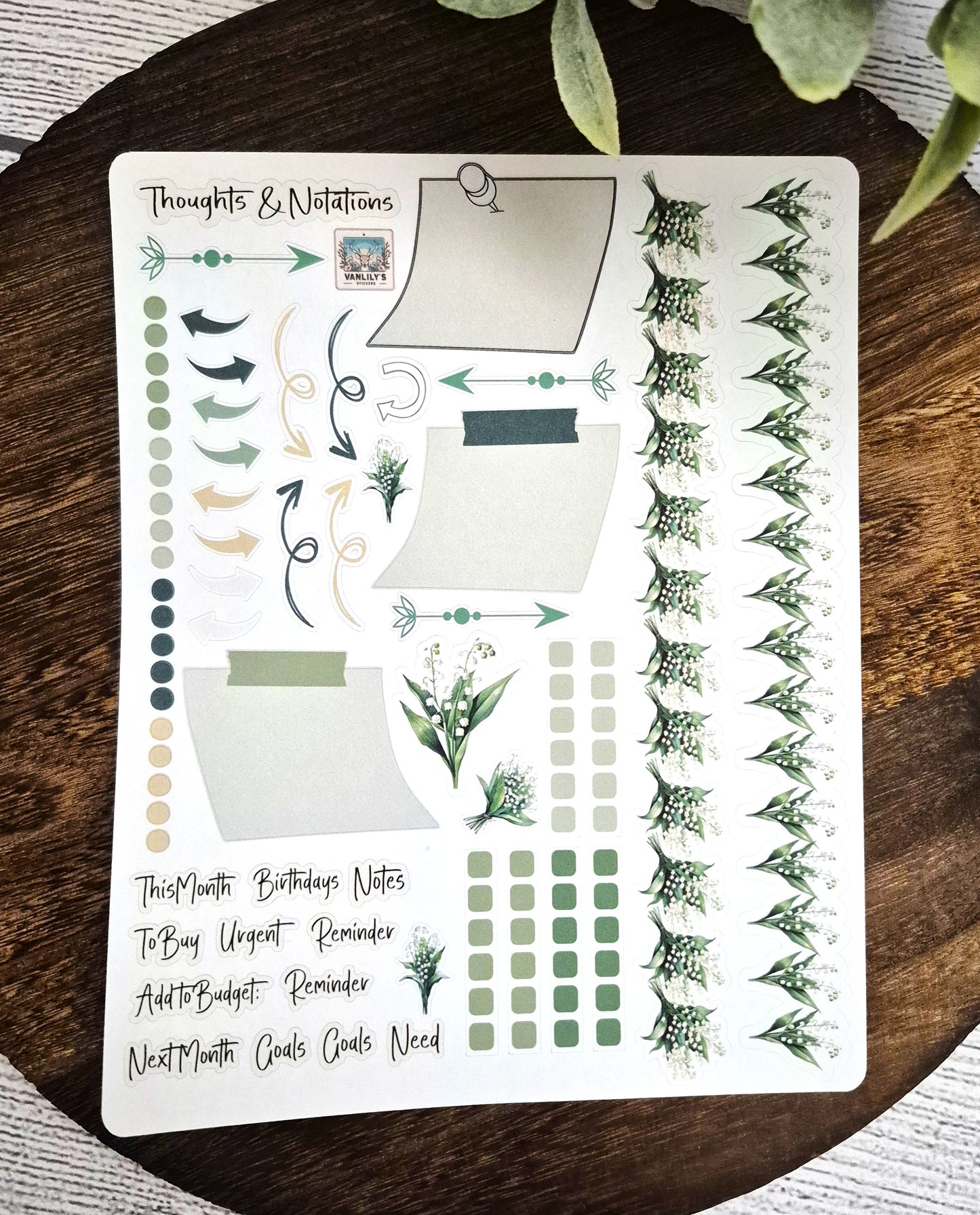 TBM BBP Workbook Sticker Kit, May Lily of the Valley, Birth Month Flower