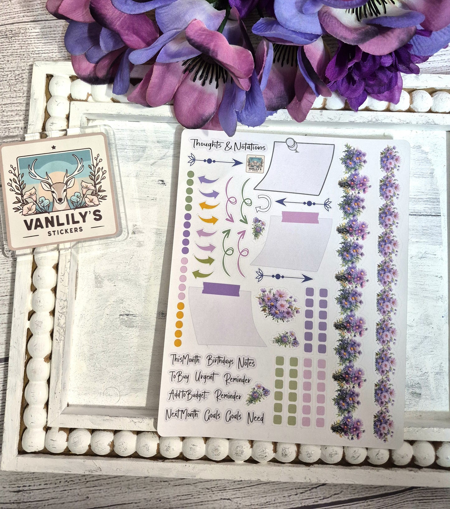 TBM BBP Workbook Sticker Kit, September Aster, Birth Month Flower