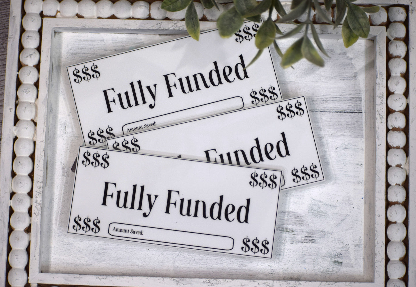 Fully Funded Place Holder, A6 size, A7 size Laminated Fully Funded Place Holder for A6 and A7 cash envelopes