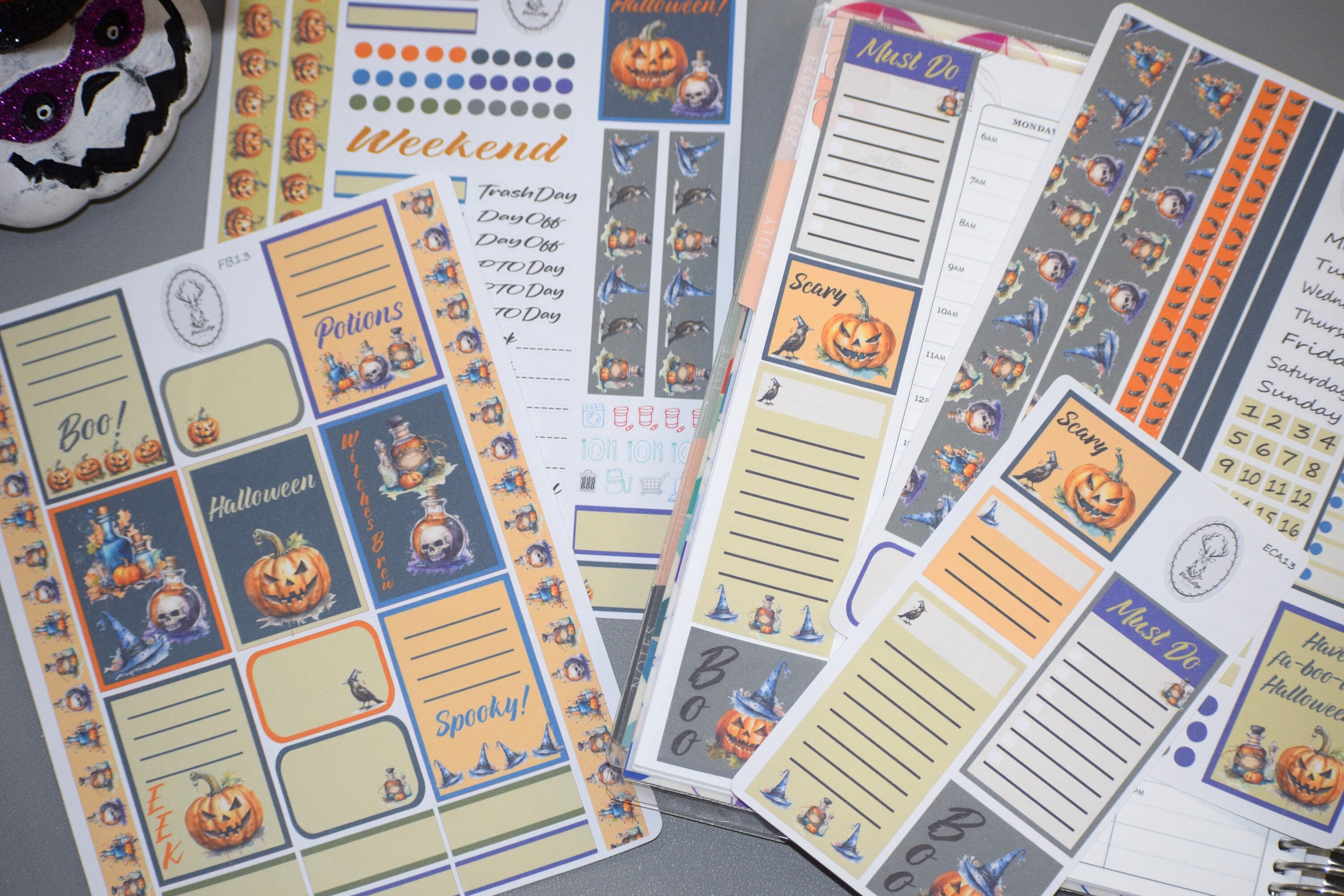 Weekly Planner Sticker Kit #13, Halloween – VanLilysStickers
