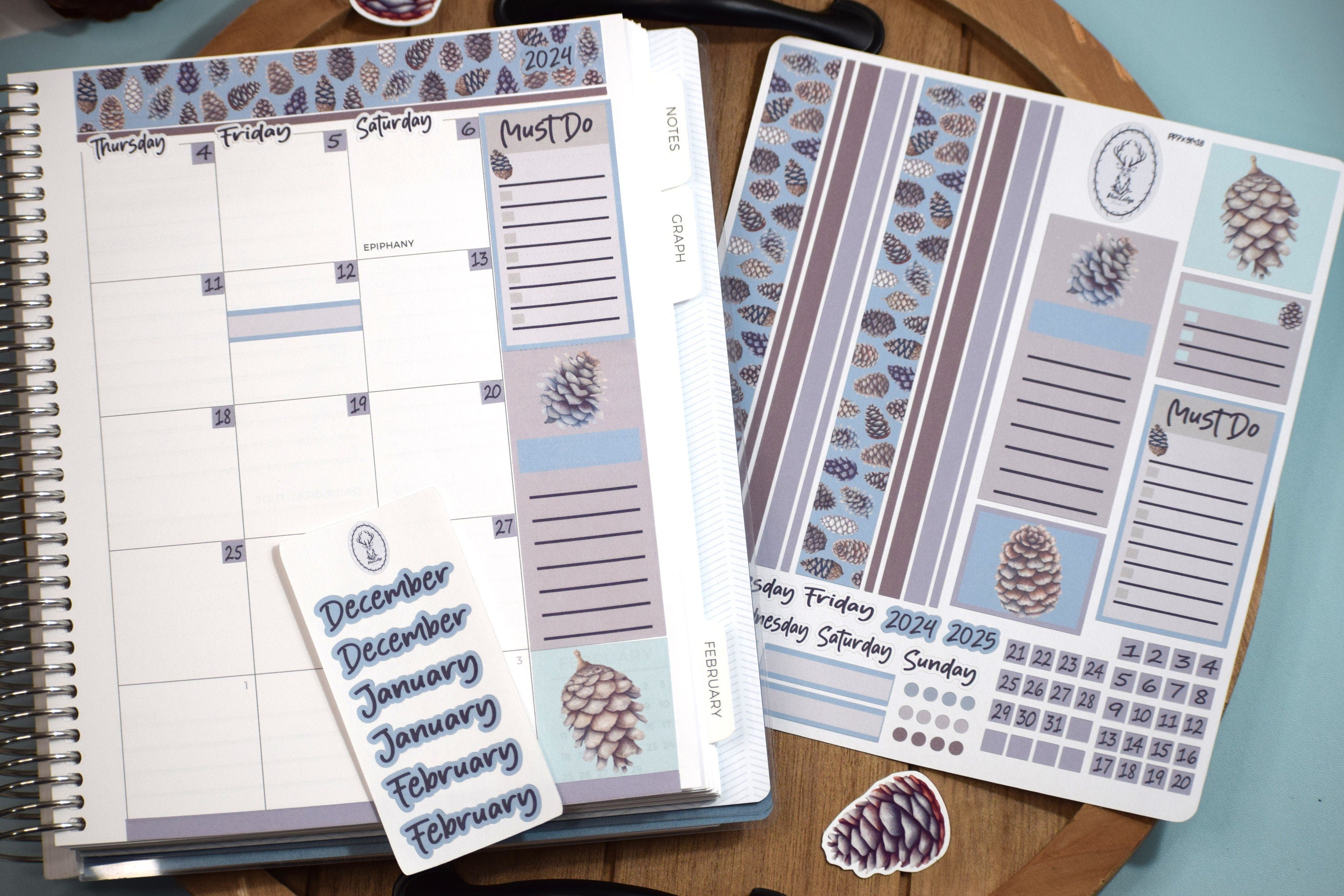 Plum Paper 7x9 Monthly Header Sheet Planner Stickers #18, Winter of Pi ...