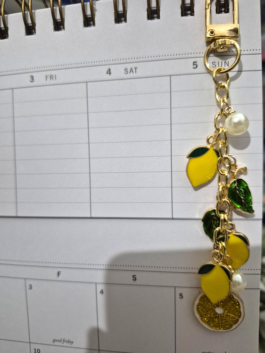 Lemon Planner Charm | Binder Charm | Travelers Notebook Charm | Dangle Charm | Purse, Bag Charm