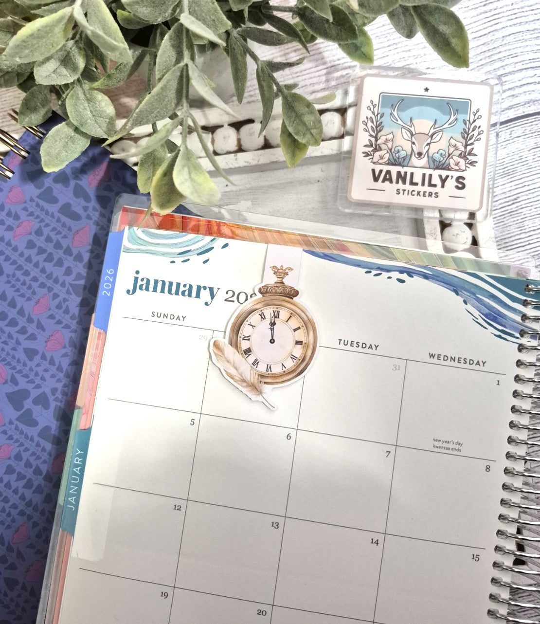 Golden New Year Magnetic Bookmark | Vintage Pocket Watch Page Marker | Aesthetic Planner & Book Lover Gift