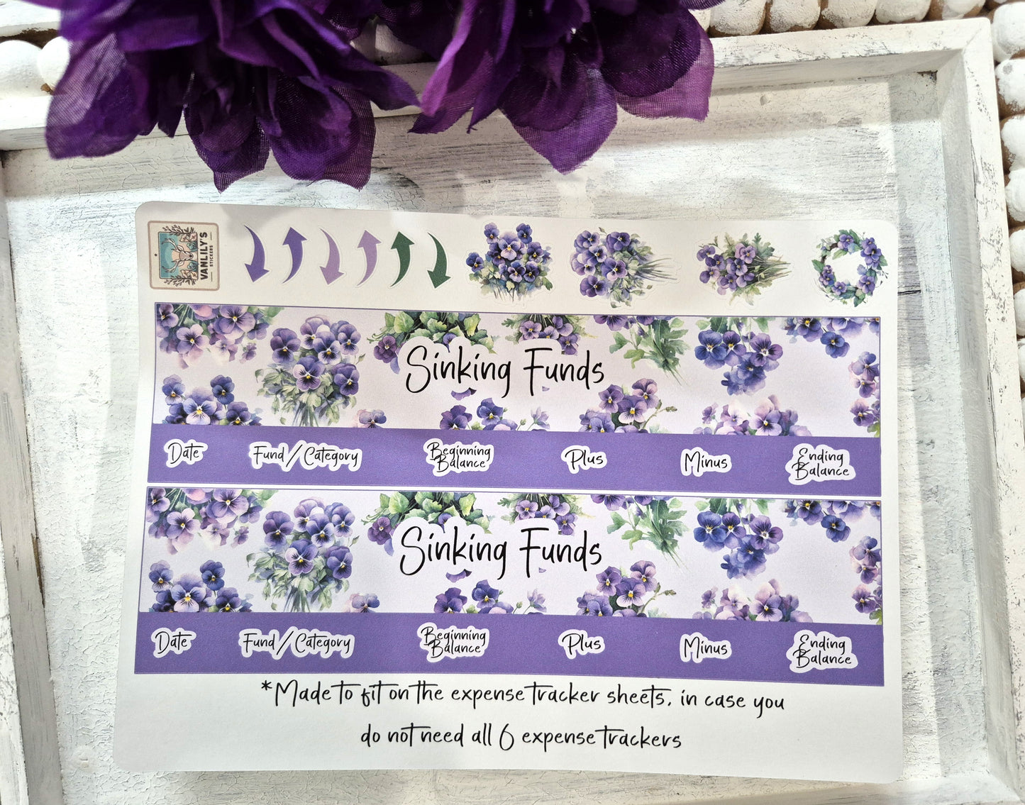 TBM BBP Workbook Sticker Kit, February Violets, Birth Month Flower