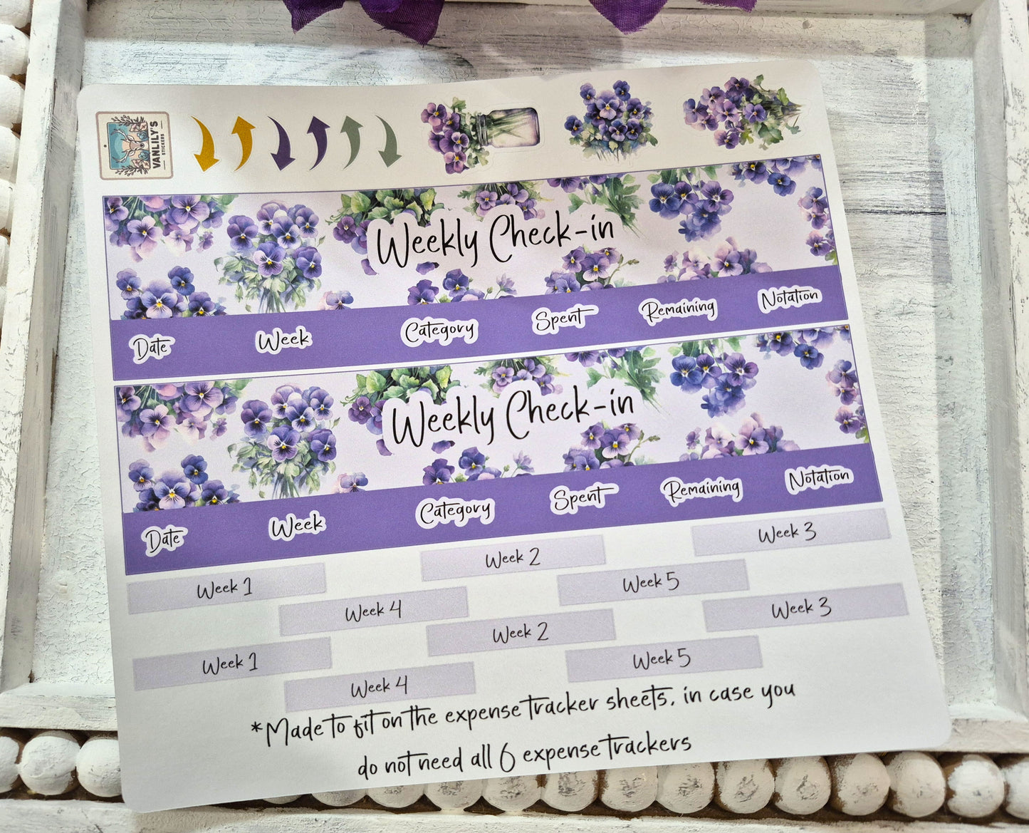 TBM BBP Workbook Sticker Kit, February Violets, Birth Month Flower