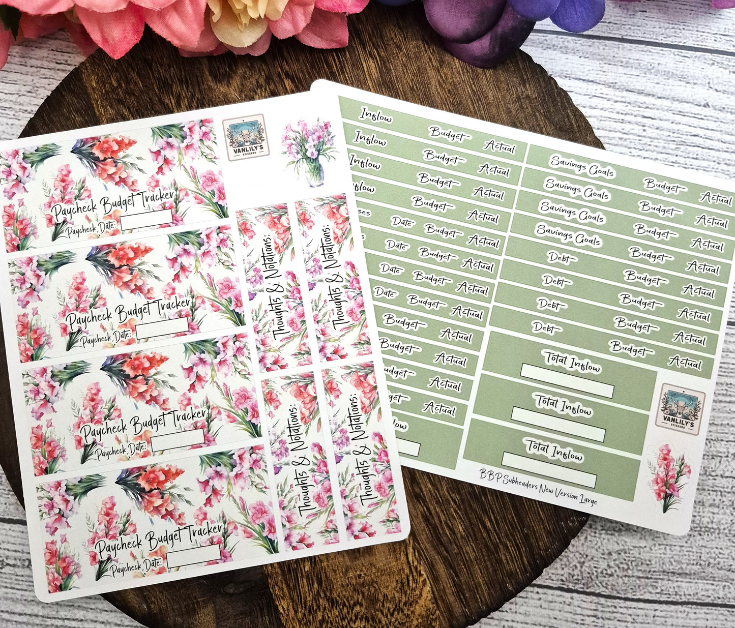 TBM BBP Workbook Sticker Kit, August Gladiolus, Birth Month Flower
