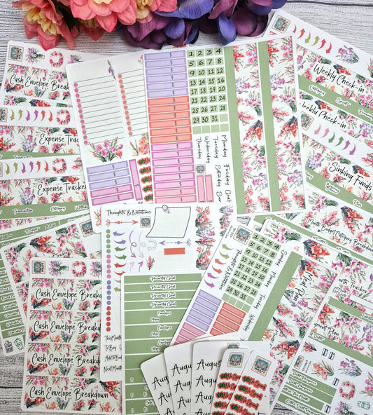 TBM BBP Workbook Sticker Kit, August Gladiolus, Birth Month Flower