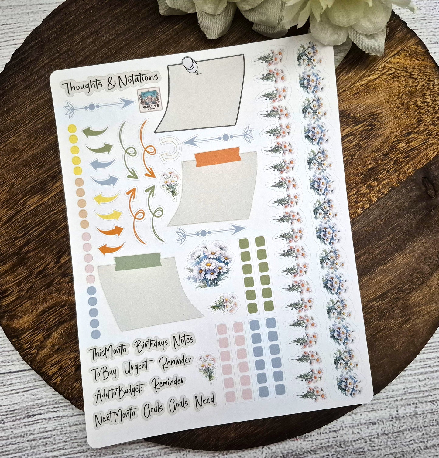 TBM BBP Workbook Sticker Kit, April Daisies, Birth Month Flower