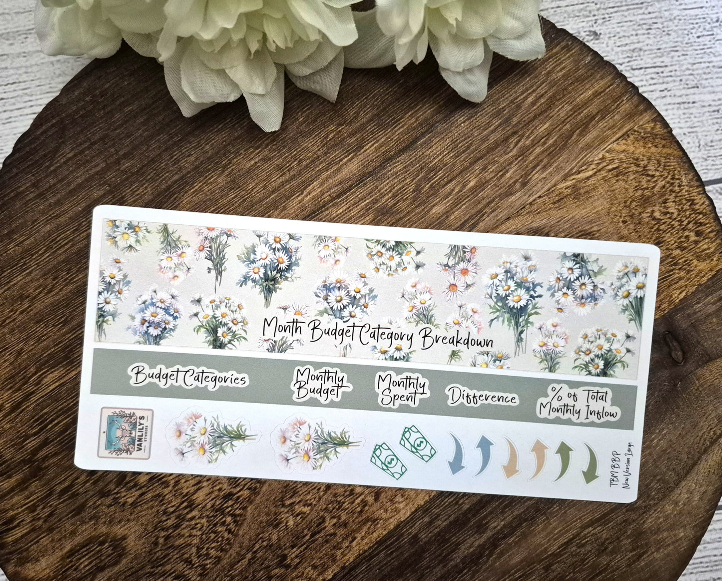 TBM BBP Workbook Sticker Kit, April Daisies, Birth Month Flower