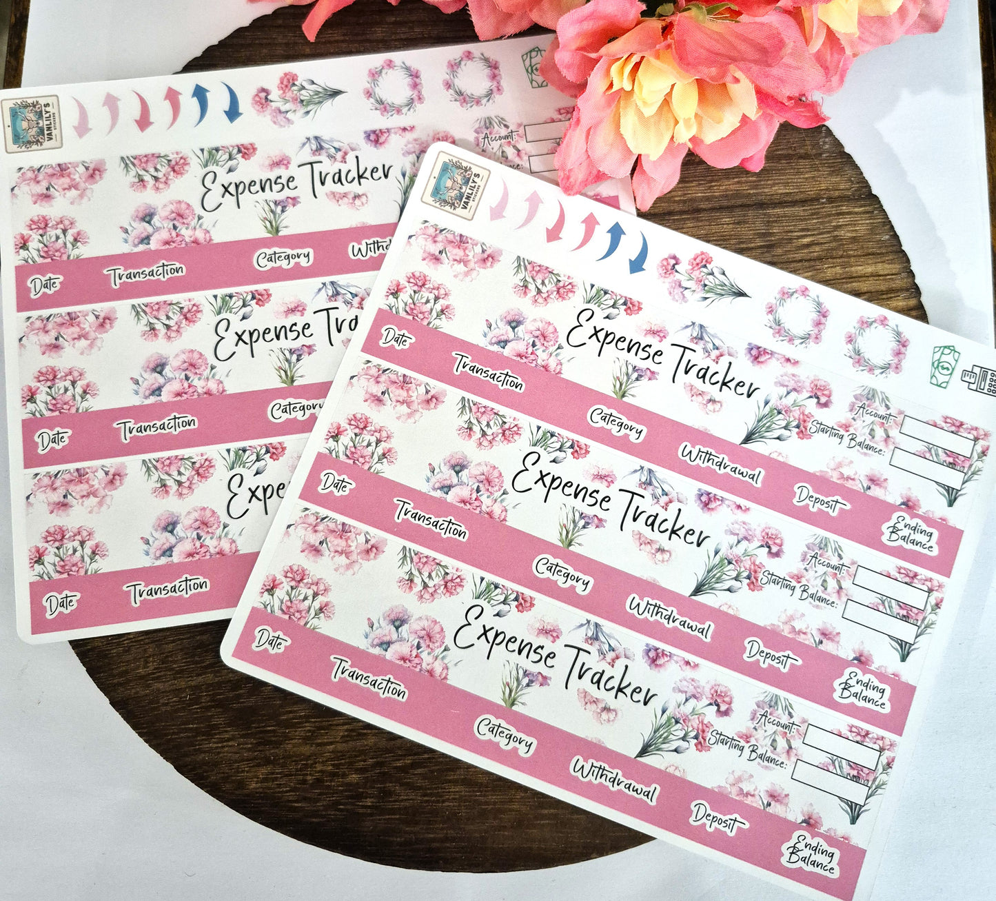 TBM BBP Workbook Sticker Kit, January Carnations, Birth Month Flower
