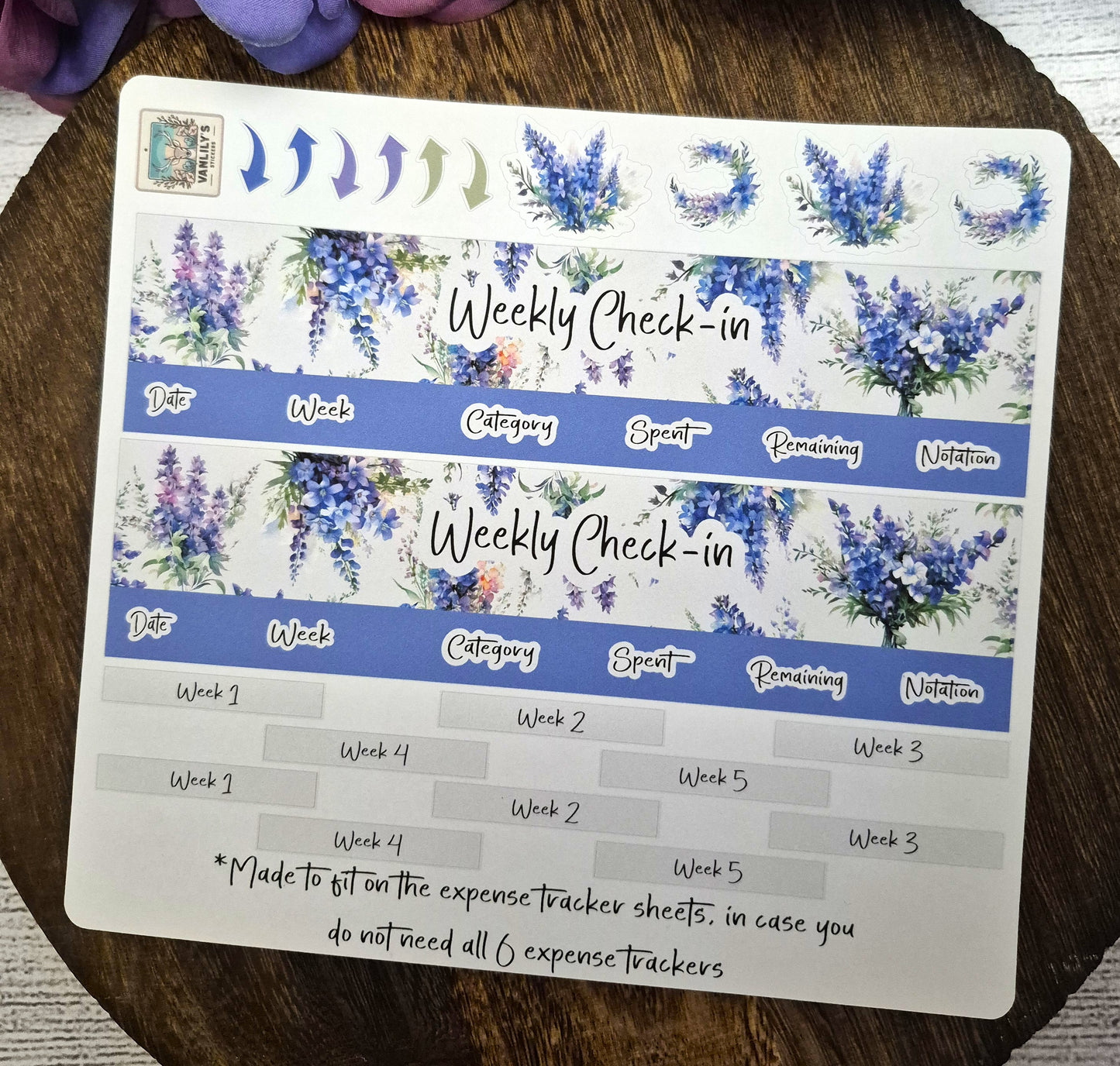 TBM BBP Workbook Sticker Kit, July Larkspur, Birth Month Flower