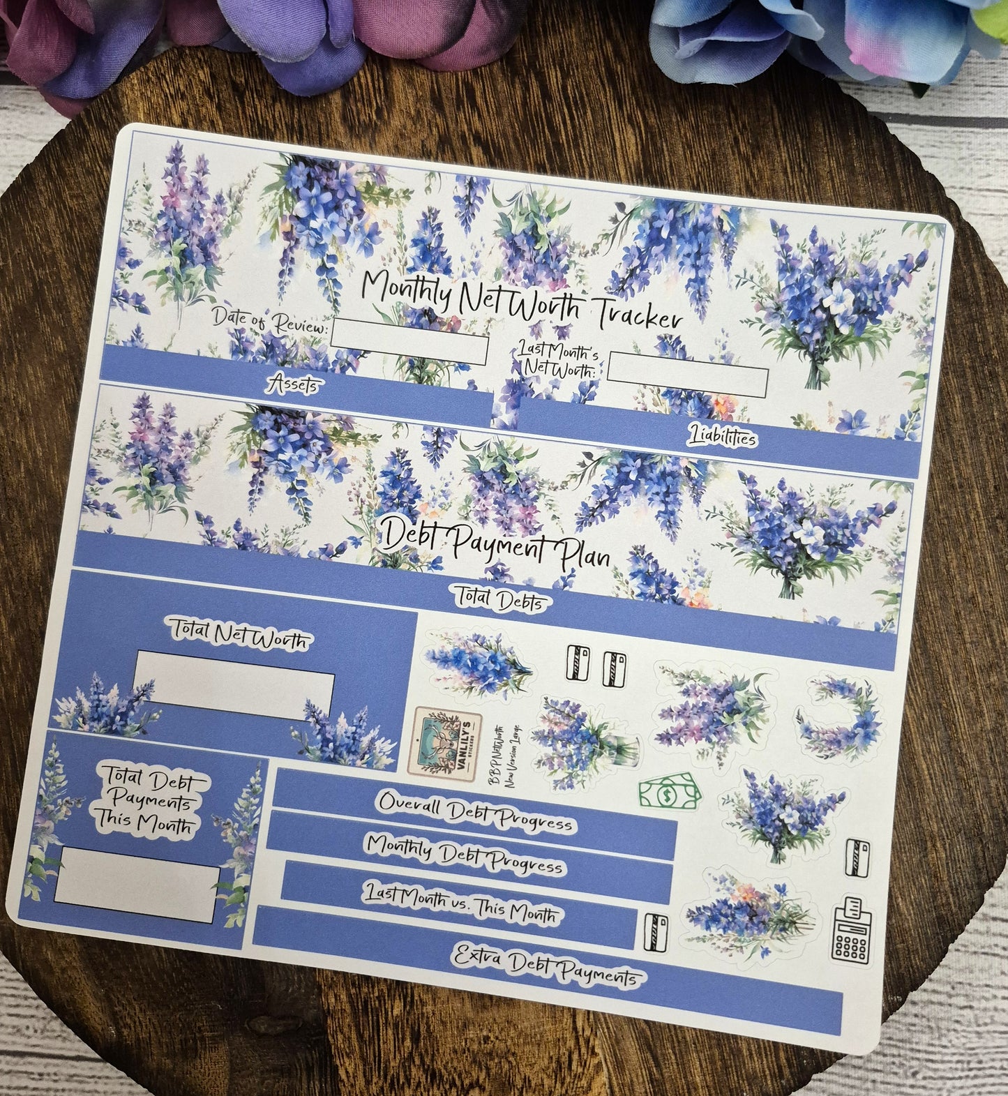 TBM BBP Workbook Sticker Kit, July Larkspur, Birth Month Flower