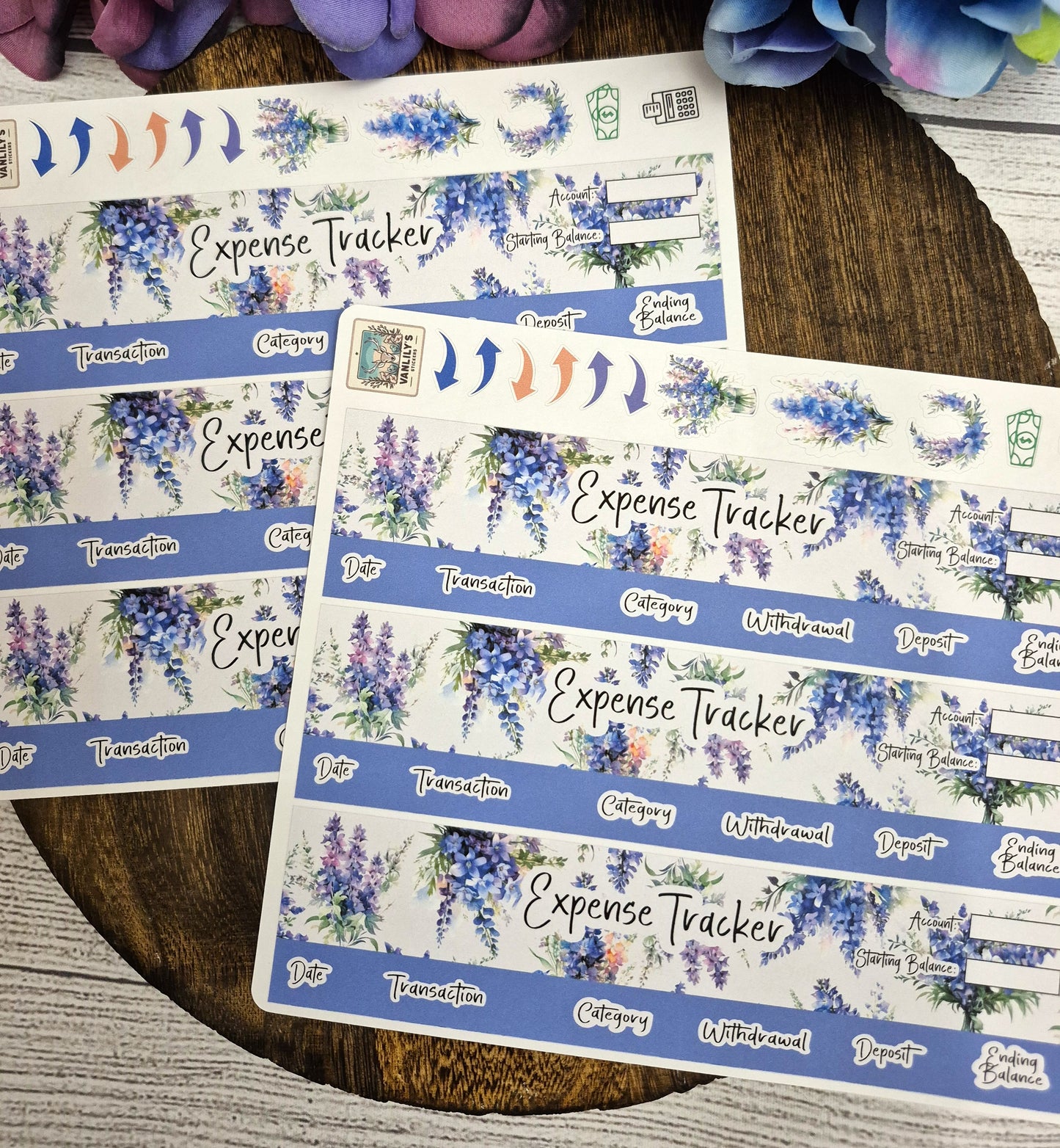 TBM BBP Workbook Sticker Kit, July Larkspur, Birth Month Flower