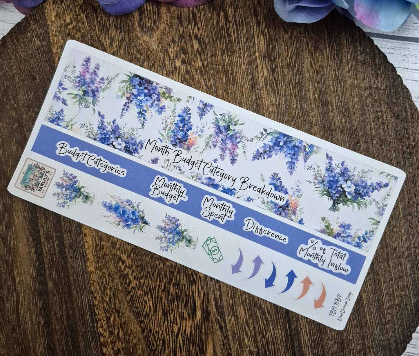 TBM BBP Workbook Sticker Kit, July Larkspur, Birth Month Flower