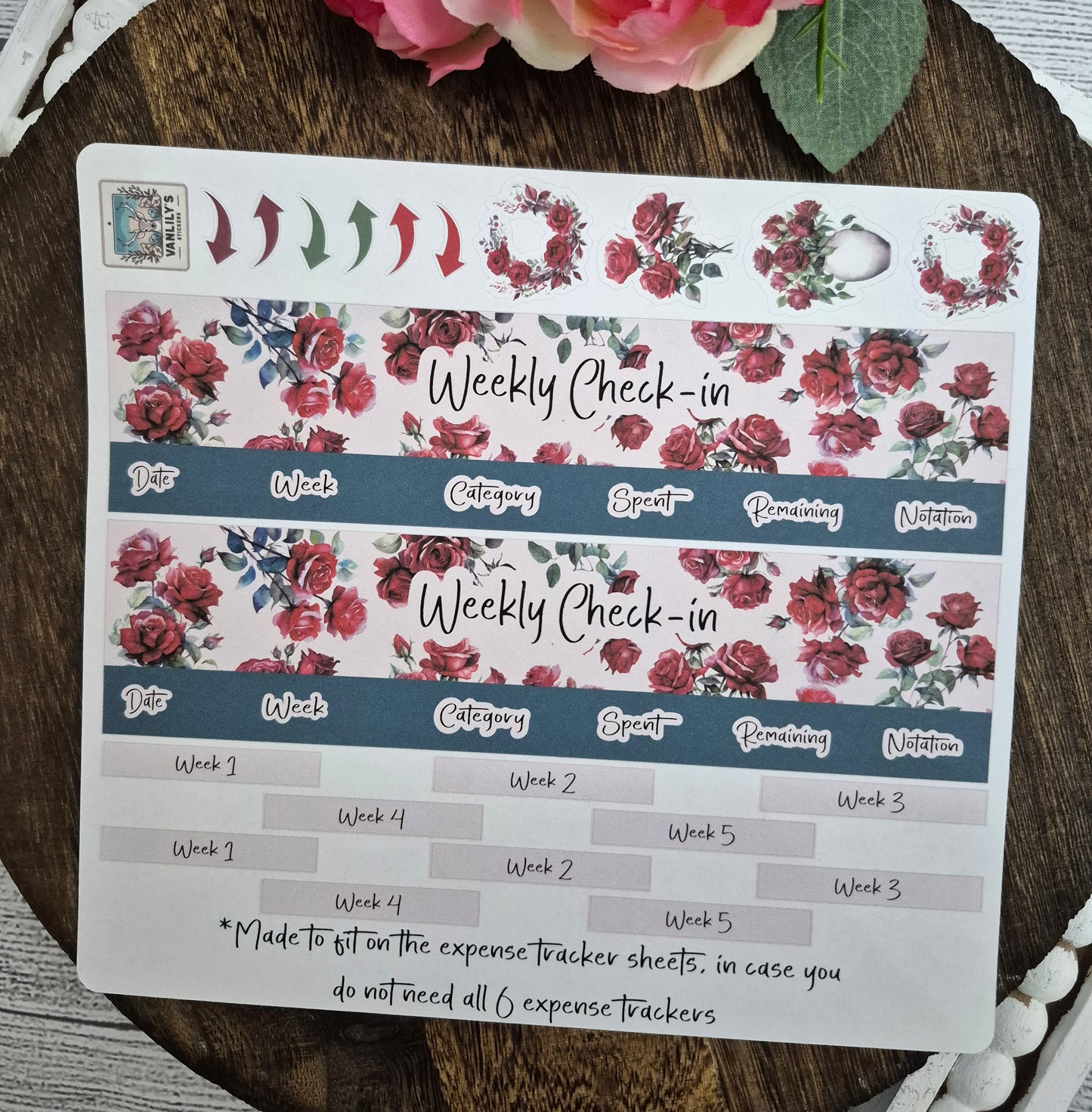 TBM BBP Workbook Sticker Kit, June Rose, Birth Month Flower