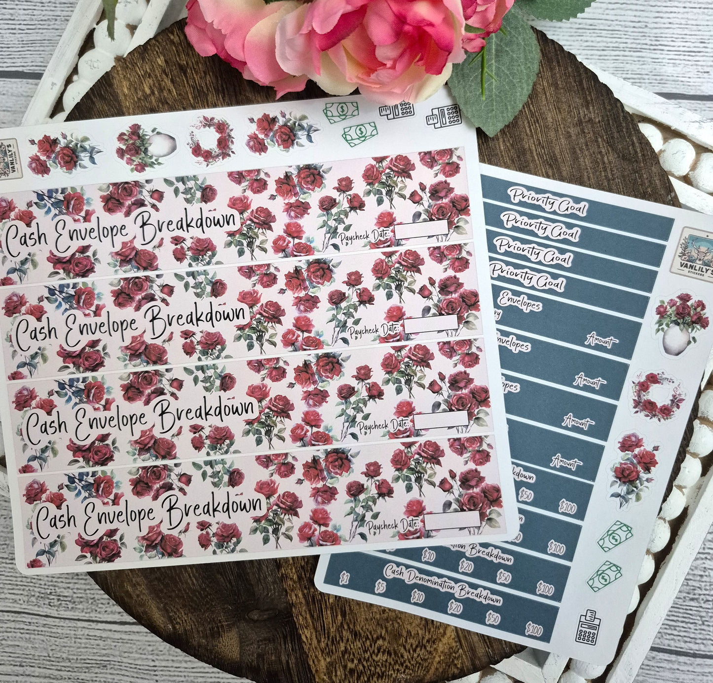 TBM BBP Workbook Sticker Kit, June Rose, Birth Month Flower