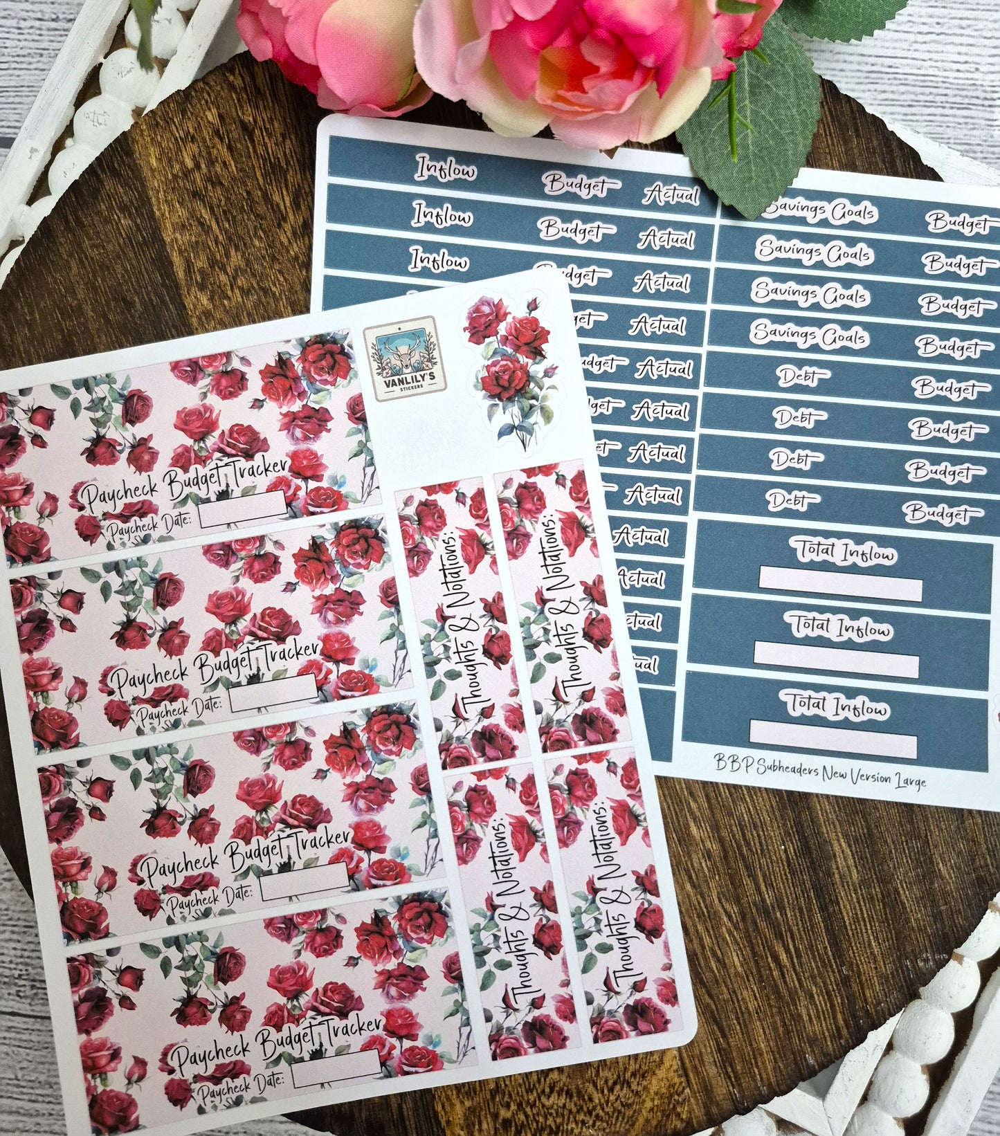 TBM BBP Workbook Sticker Kit, June Rose, Birth Month Flower
