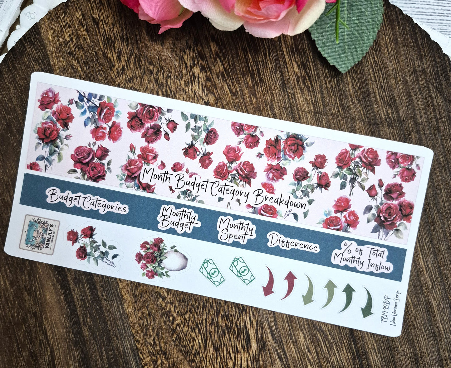 TBM BBP Workbook Sticker Kit, June Rose, Birth Month Flower