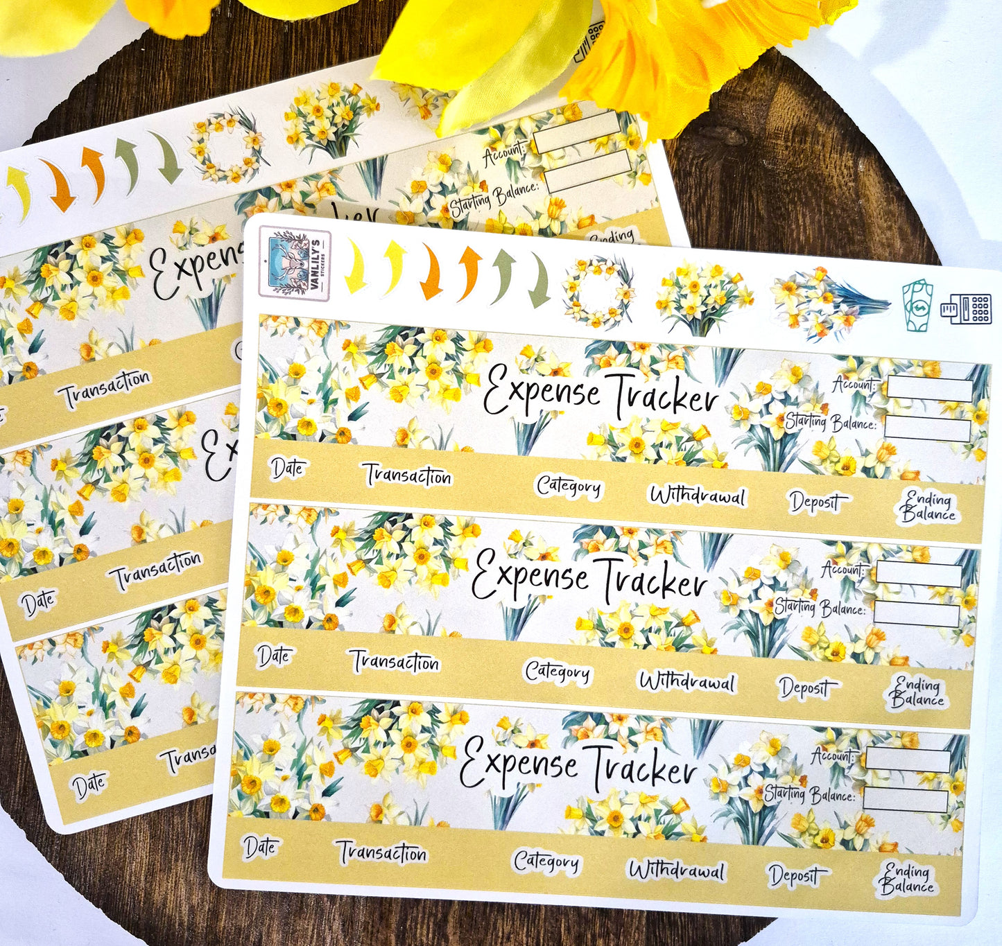 TBM BBP Workbook Sticker Kit, March Daffodils, Birth Month Flower