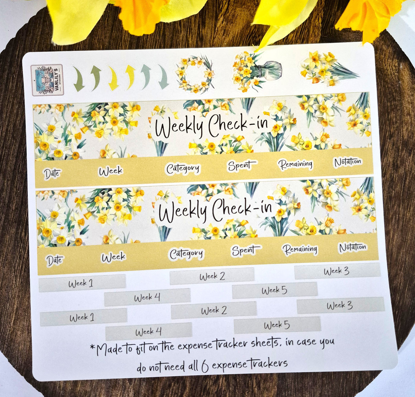 TBM BBP Workbook Sticker Kit, March Daffodils, Birth Month Flower