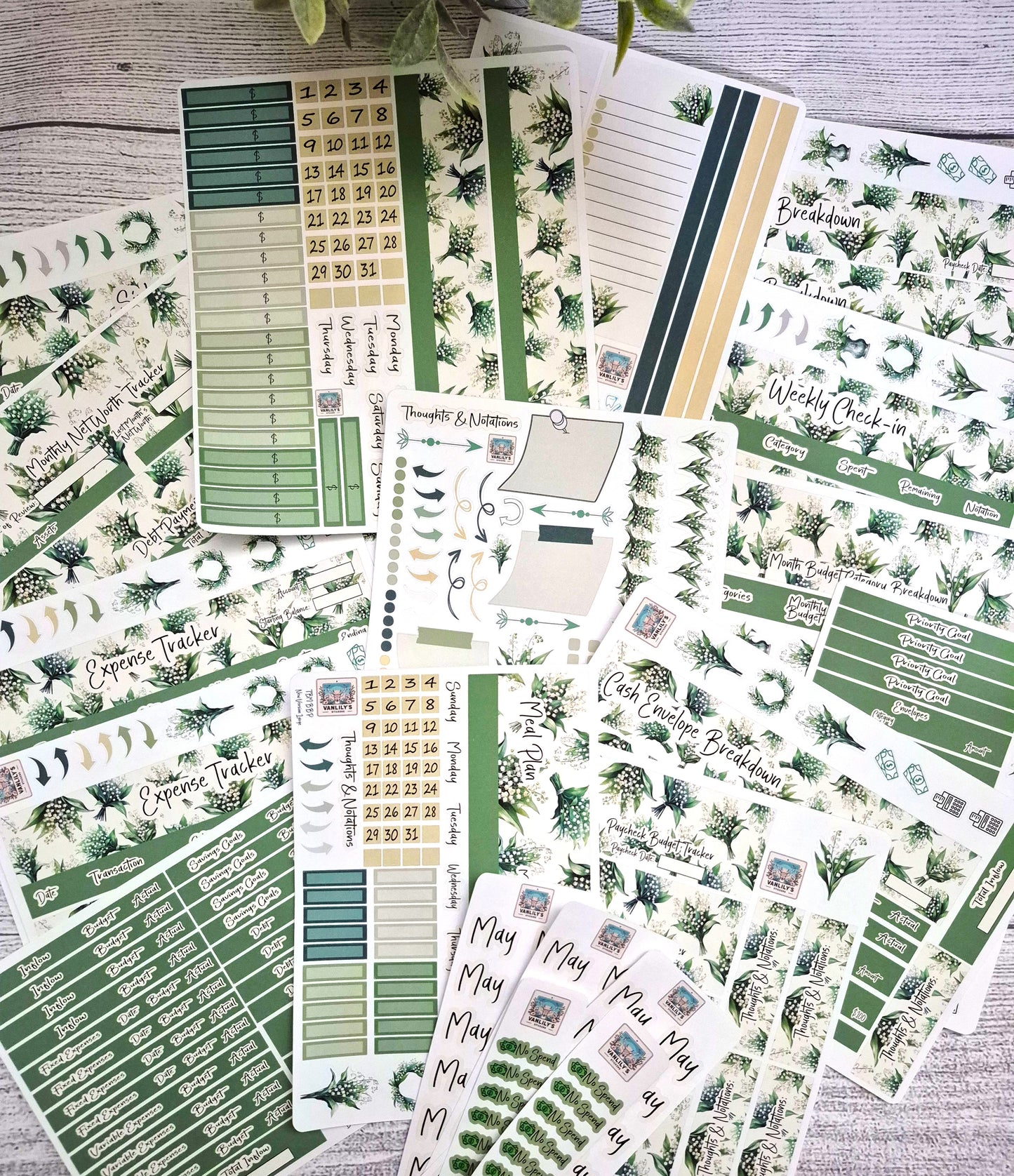 TBM BBP Workbook Sticker Kit, 12 or 6 Month Bundle, Birth Month Flowers Theme