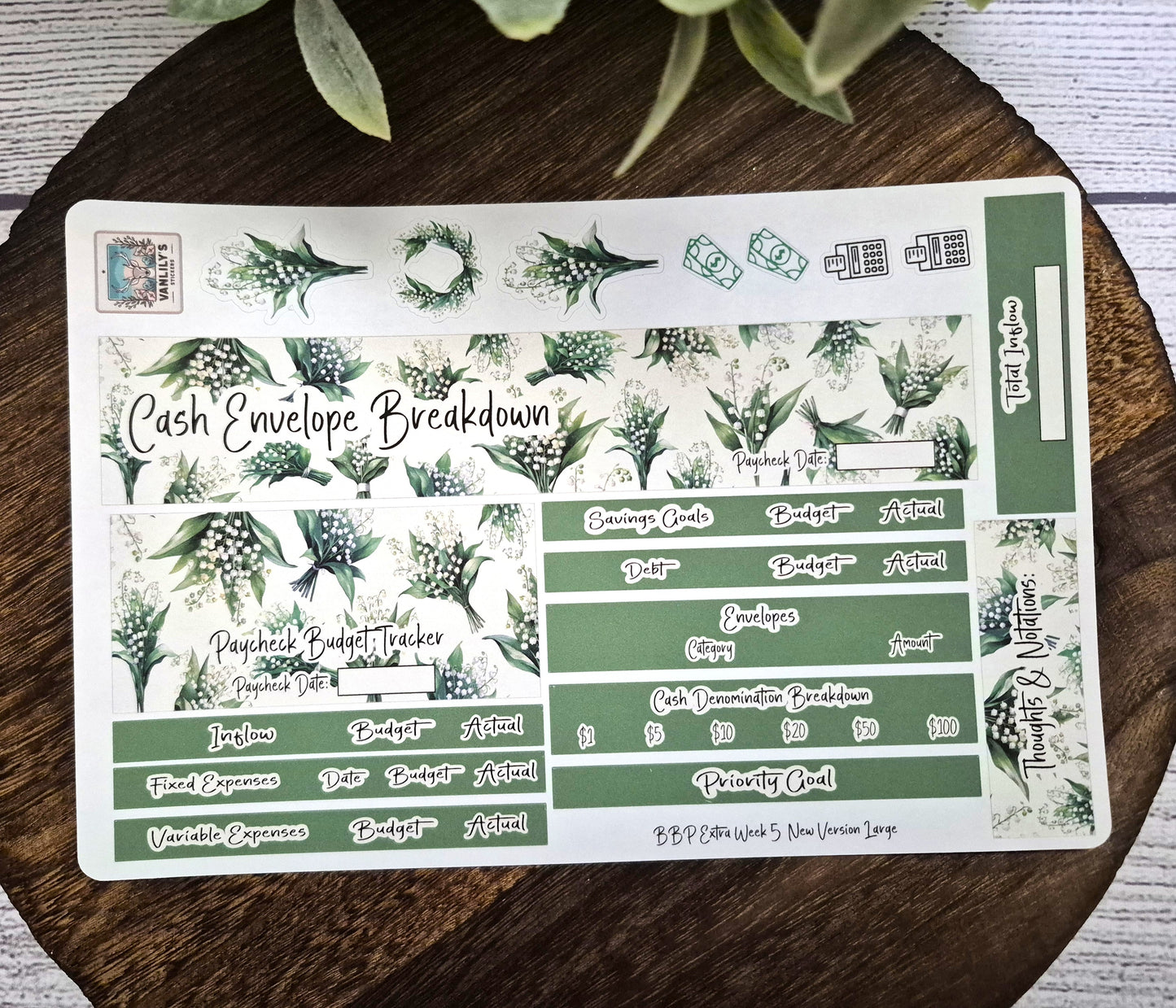 TBM BBP Workbook Sticker Kit, May Lily of the Valley, Birth Month Flower