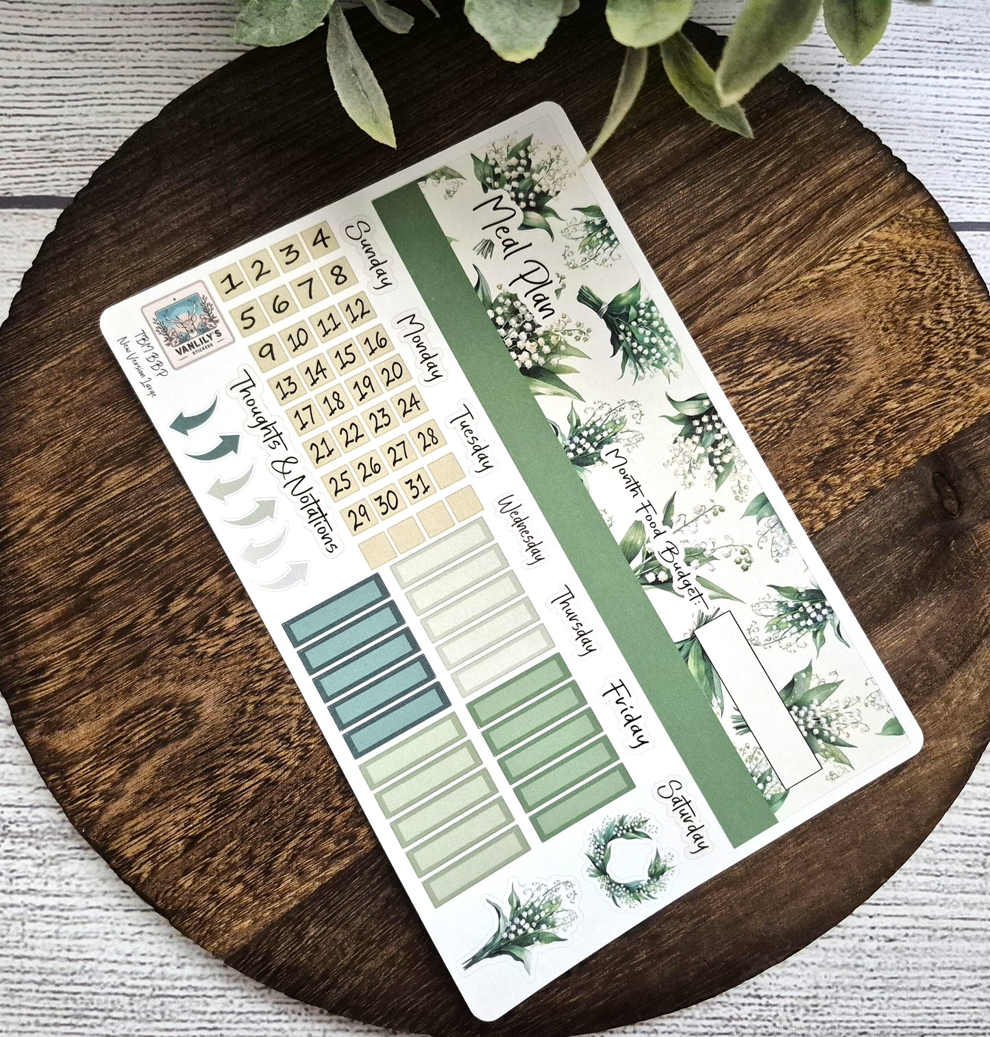 TBM BBP Workbook Sticker Kit, May Lily of the Valley, Birth Month Flower