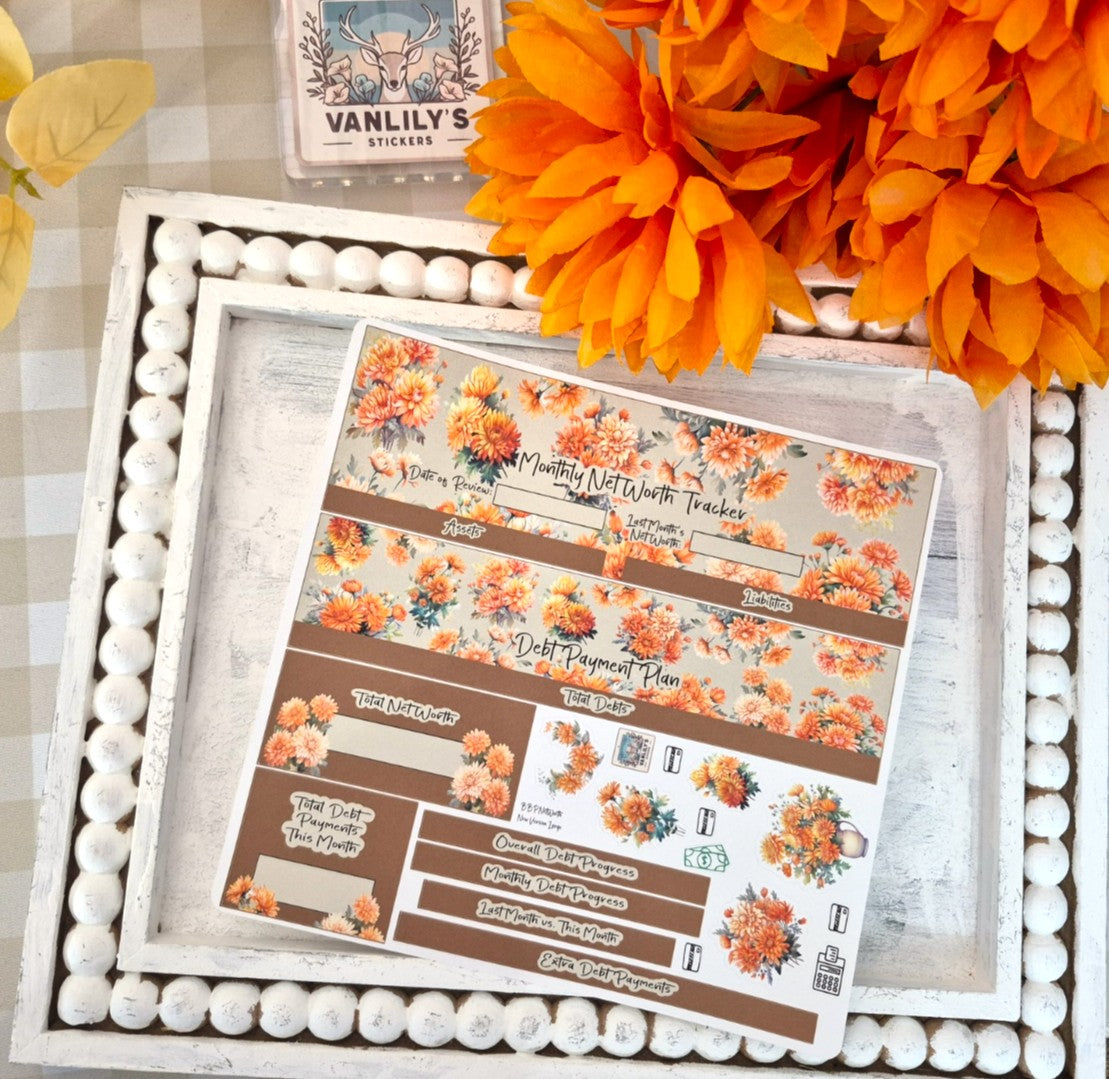 TBM BBP Workbook Sticker Kit, November Chrysanthemum , Birth Month Flower