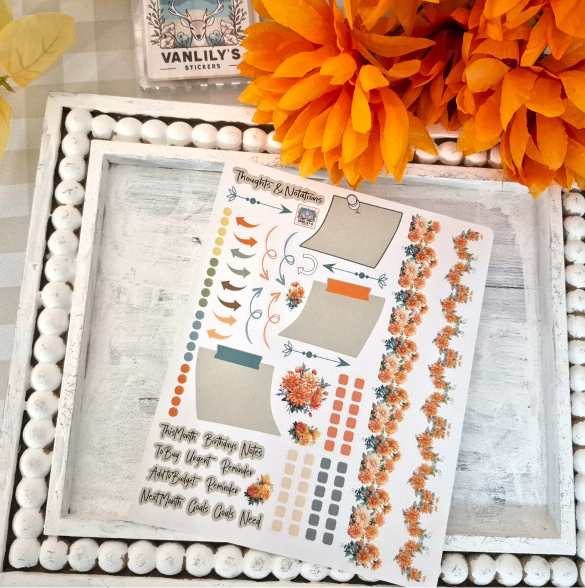 TBM BBP Workbook Sticker Kit, November Chrysanthemum , Birth Month Flower