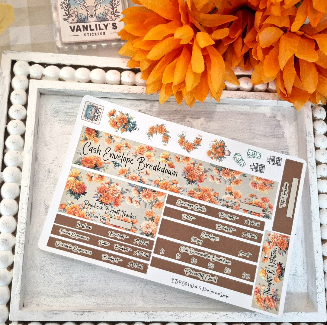 TBM BBP Workbook Sticker Kit, November Chrysanthemum , Birth Month Flower
