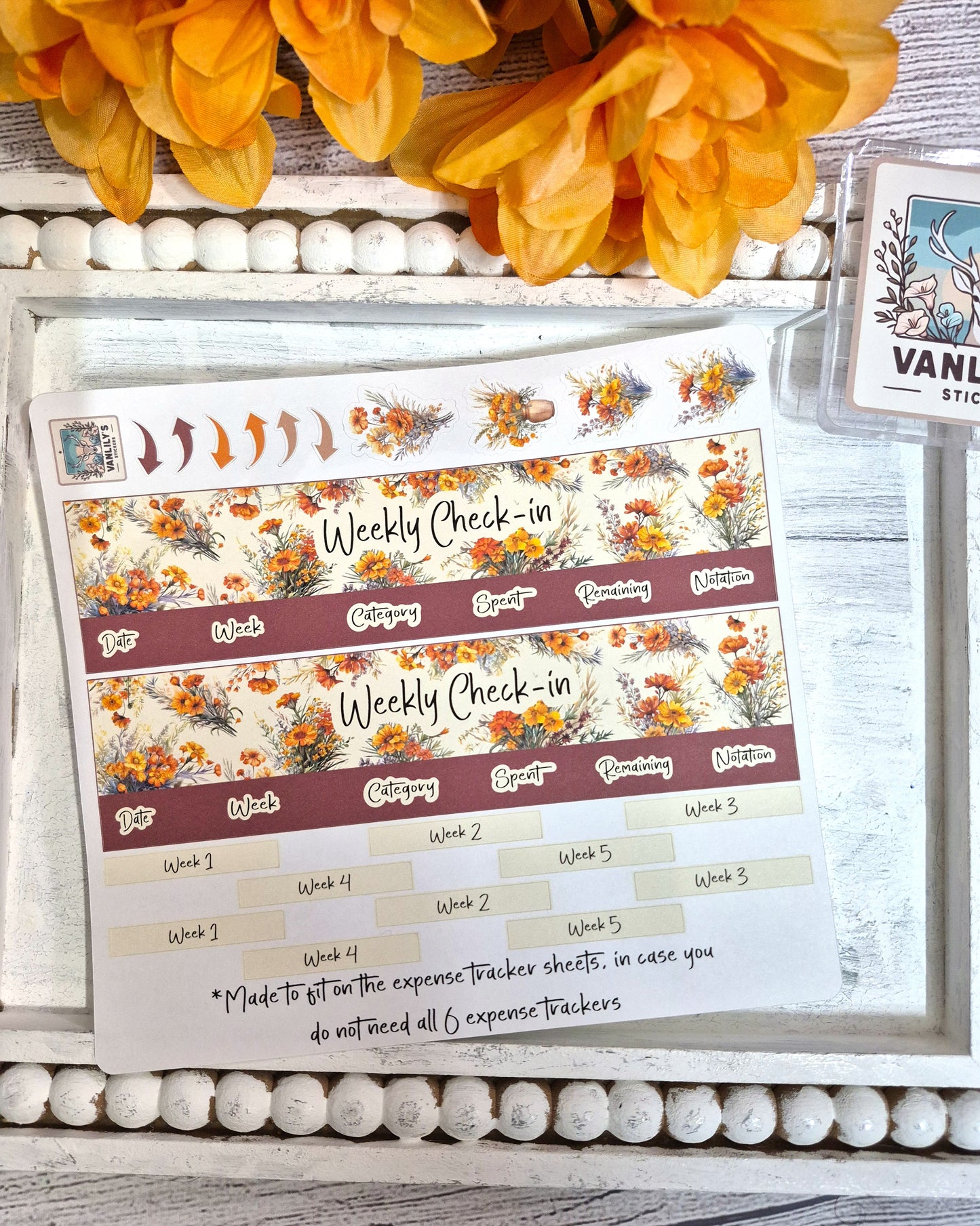 TBM BBP Workbook Sticker Kit, October Marigold, Birth Month Flower