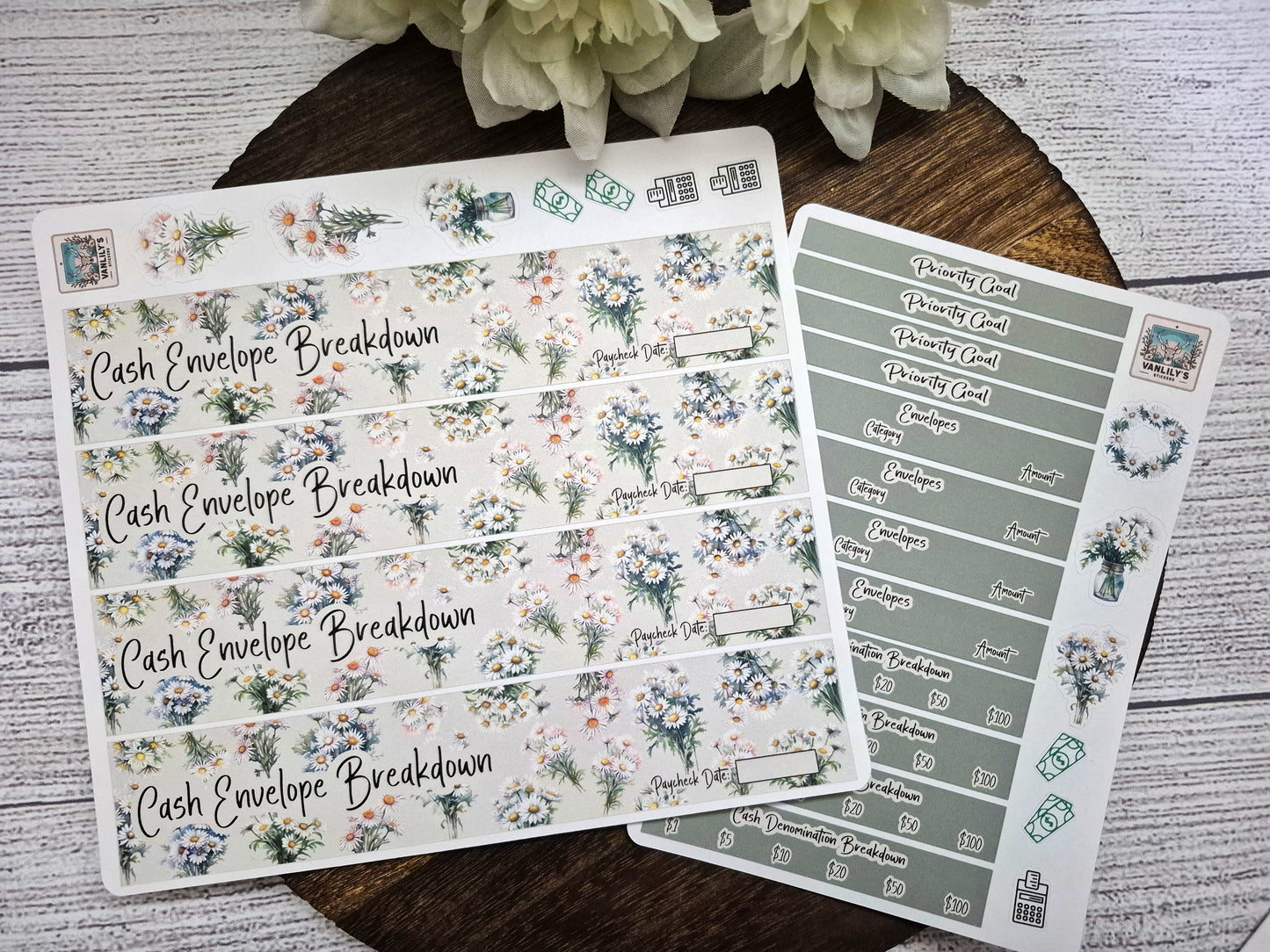 TBM BBP Workbook Sticker Kit, April Daisies, Birth Month Flower