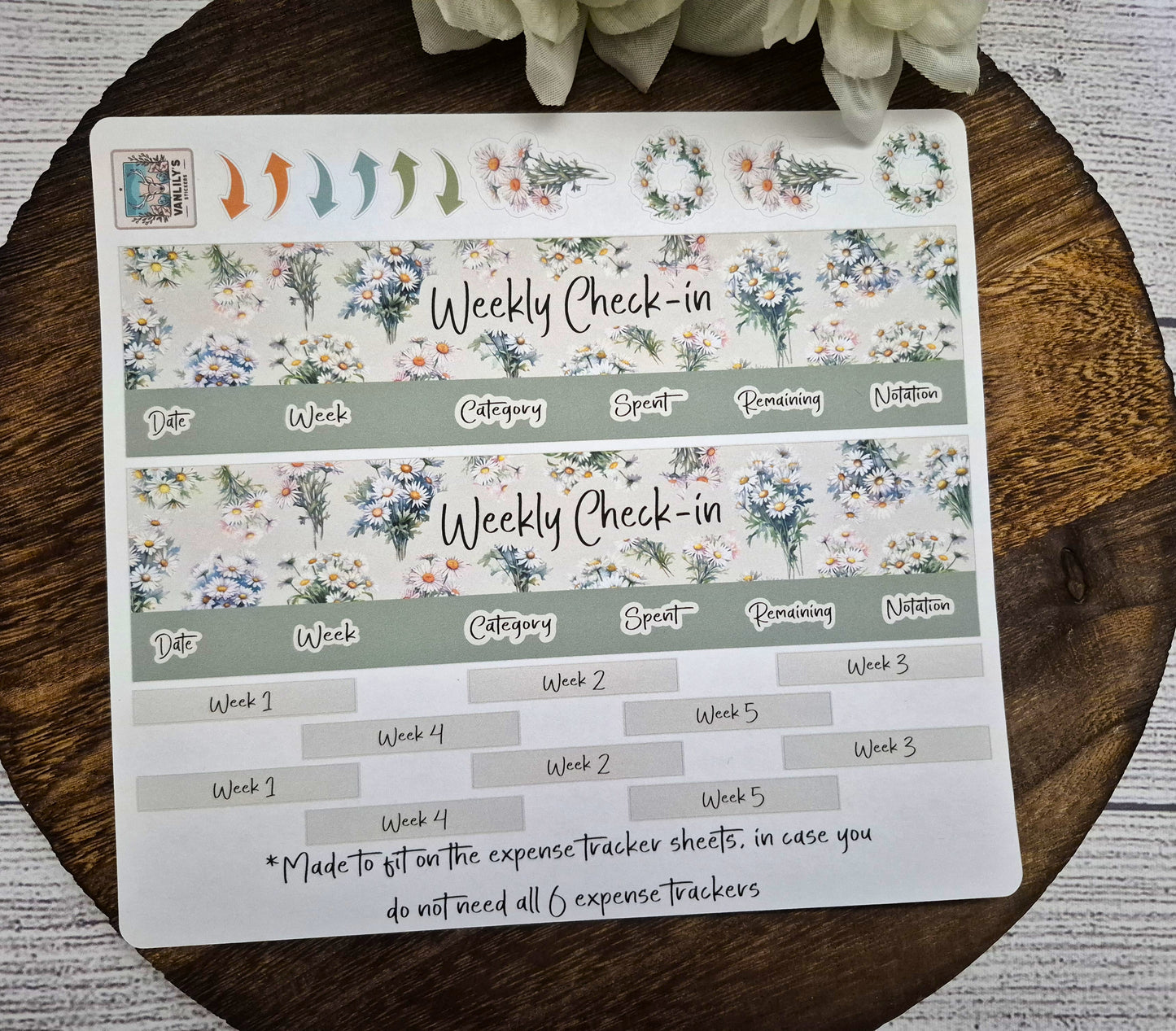 TBM BBP Workbook Sticker Kit, April Daisies, Birth Month Flower
