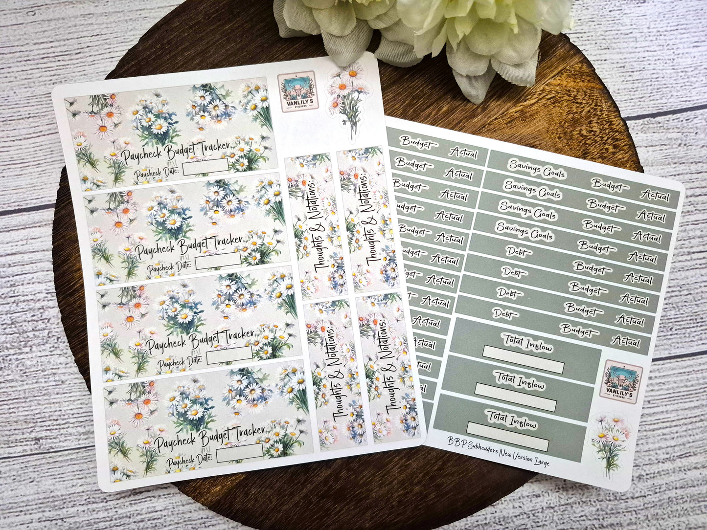 TBM BBP Workbook Sticker Kit, April Daisies, Birth Month Flower