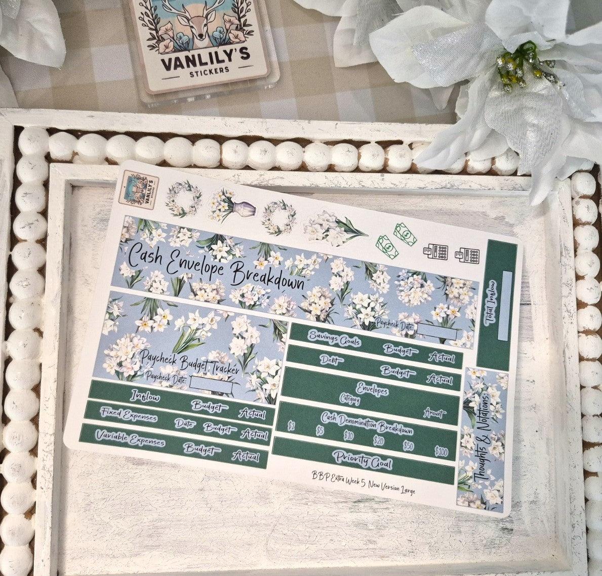 TBM BBP Workbook Sticker Kit, December Narcissus, Birth Month Flower