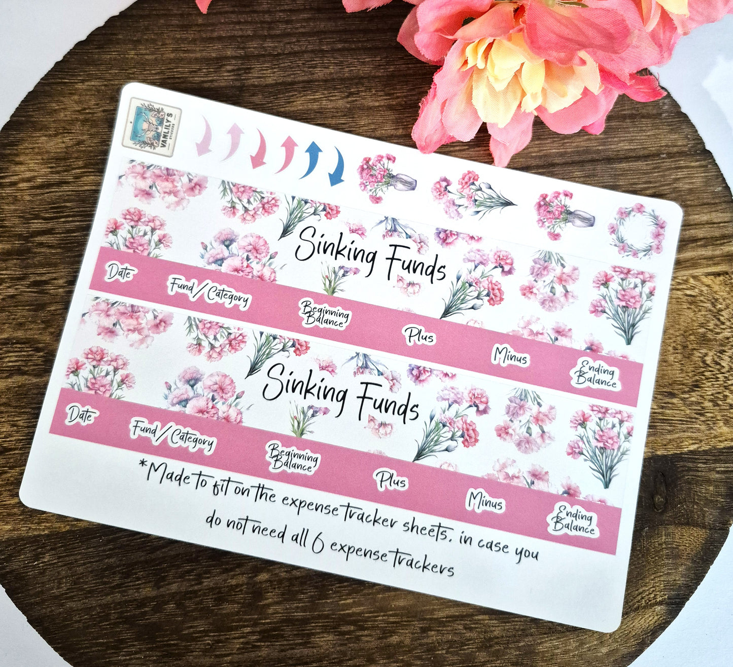 TBM BBP Workbook Sticker Kit, January Carnations, Birth Month Flower