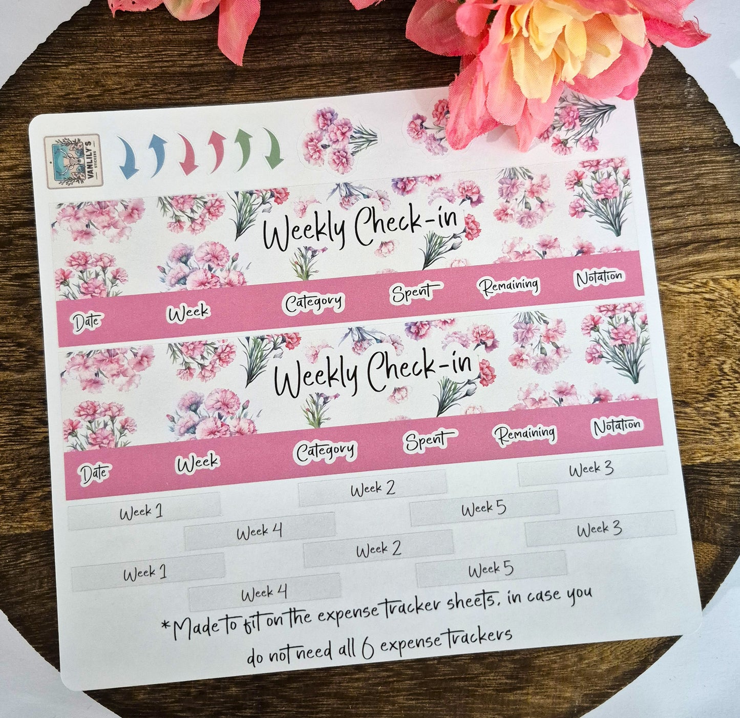 TBM BBP Workbook Sticker Kit, January Carnations, Birth Month Flower