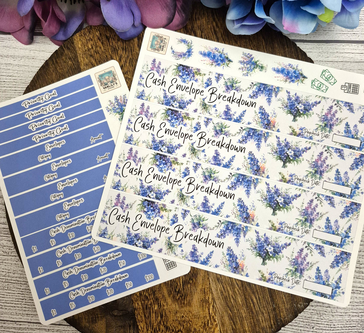 TBM BBP Workbook Sticker Kit, July Larkspur, Birth Month Flower