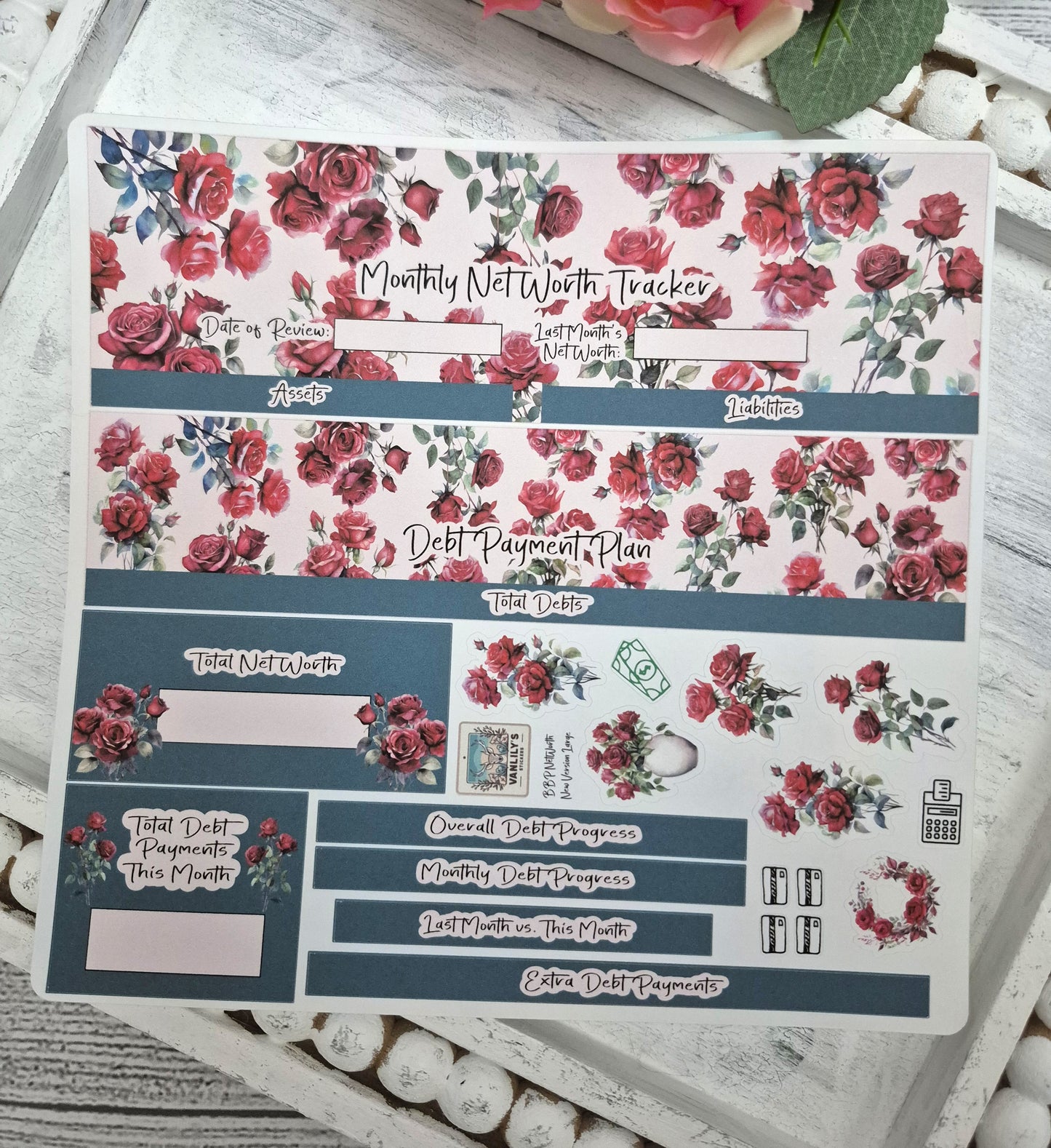 TBM BBP Workbook Sticker Kit, June Rose, Birth Month Flower