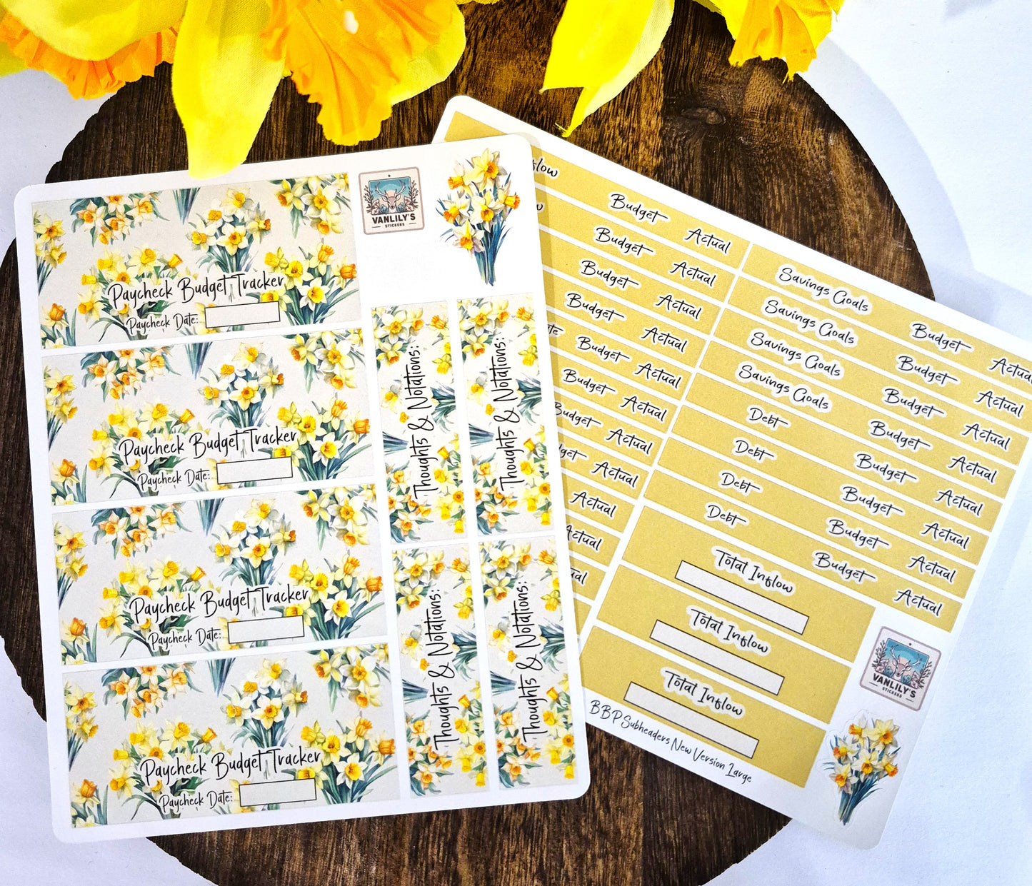 TBM BBP Workbook Sticker Kit, March Daffodils, Birth Month Flower