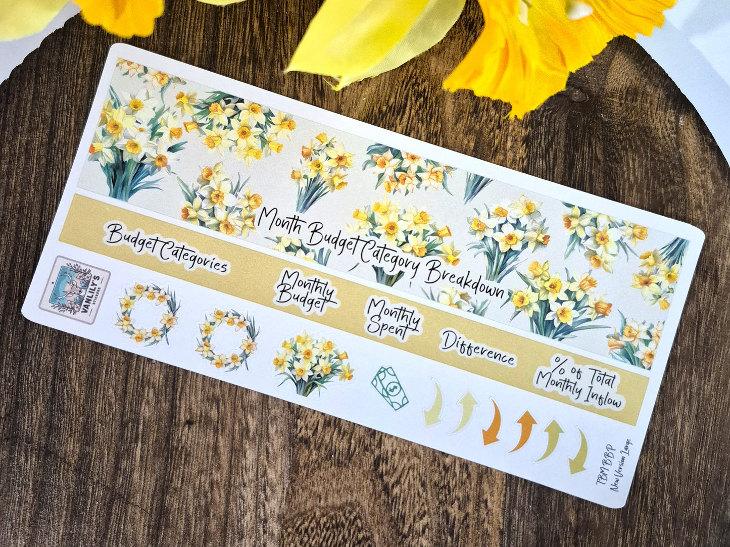 TBM BBP Workbook Sticker Kit, March Daffodils, Birth Month Flower