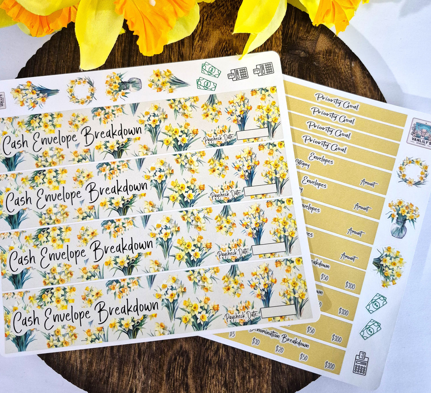 TBM BBP Workbook Sticker Kit, March Daffodils, Birth Month Flower