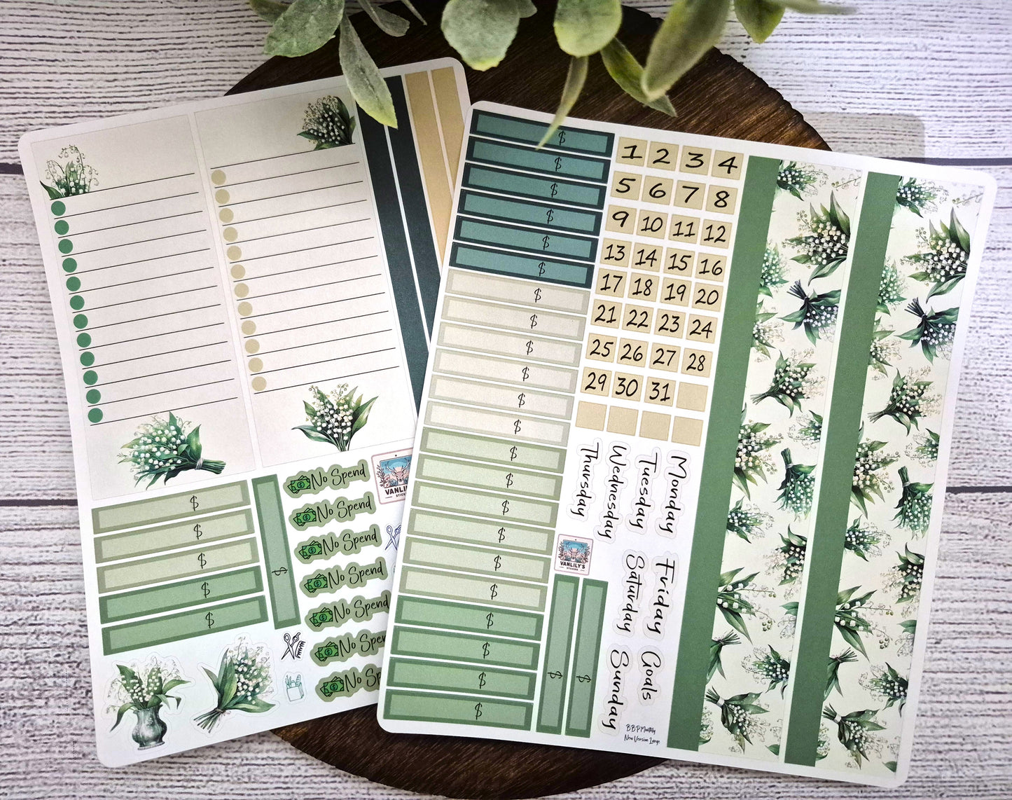 TBM BBP Workbook Sticker Kit, May Lily of the Valley, Birth Month Flower
