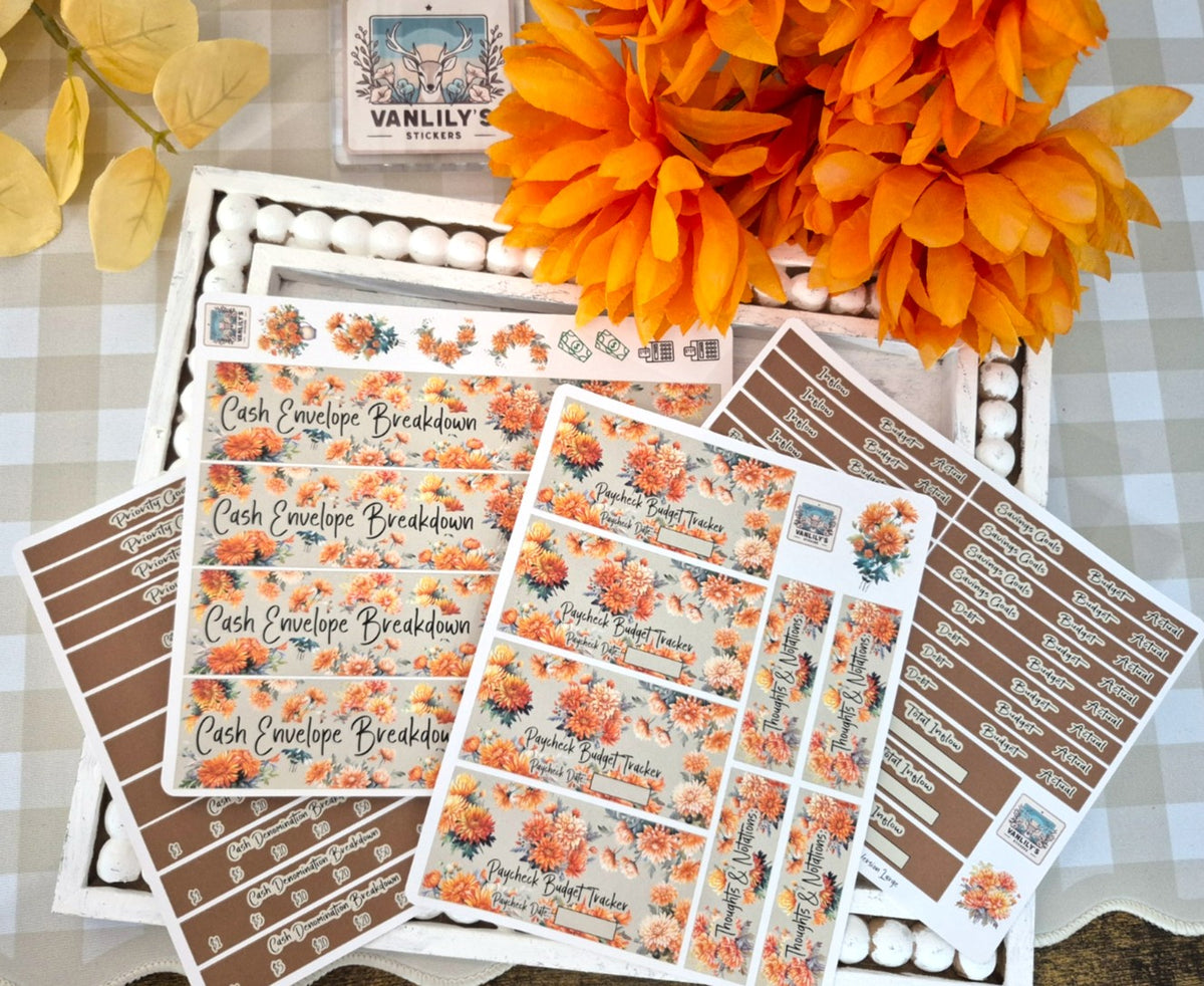 TBM BBP Workbook Sticker Kit, November Chrysanthemum , Birth Month Flower