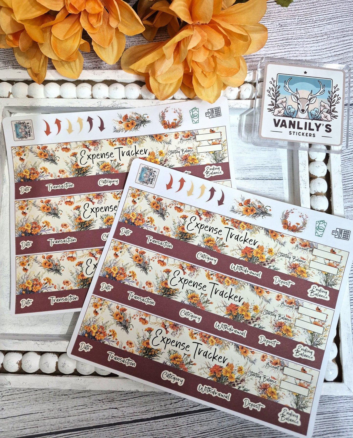 TBM BBP Workbook Sticker Kit, October Marigold, Birth Month Flower