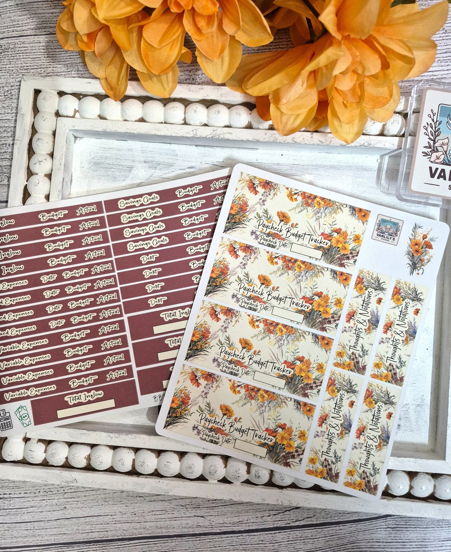 TBM BBP Workbook Sticker Kit, October Marigold, Birth Month Flower