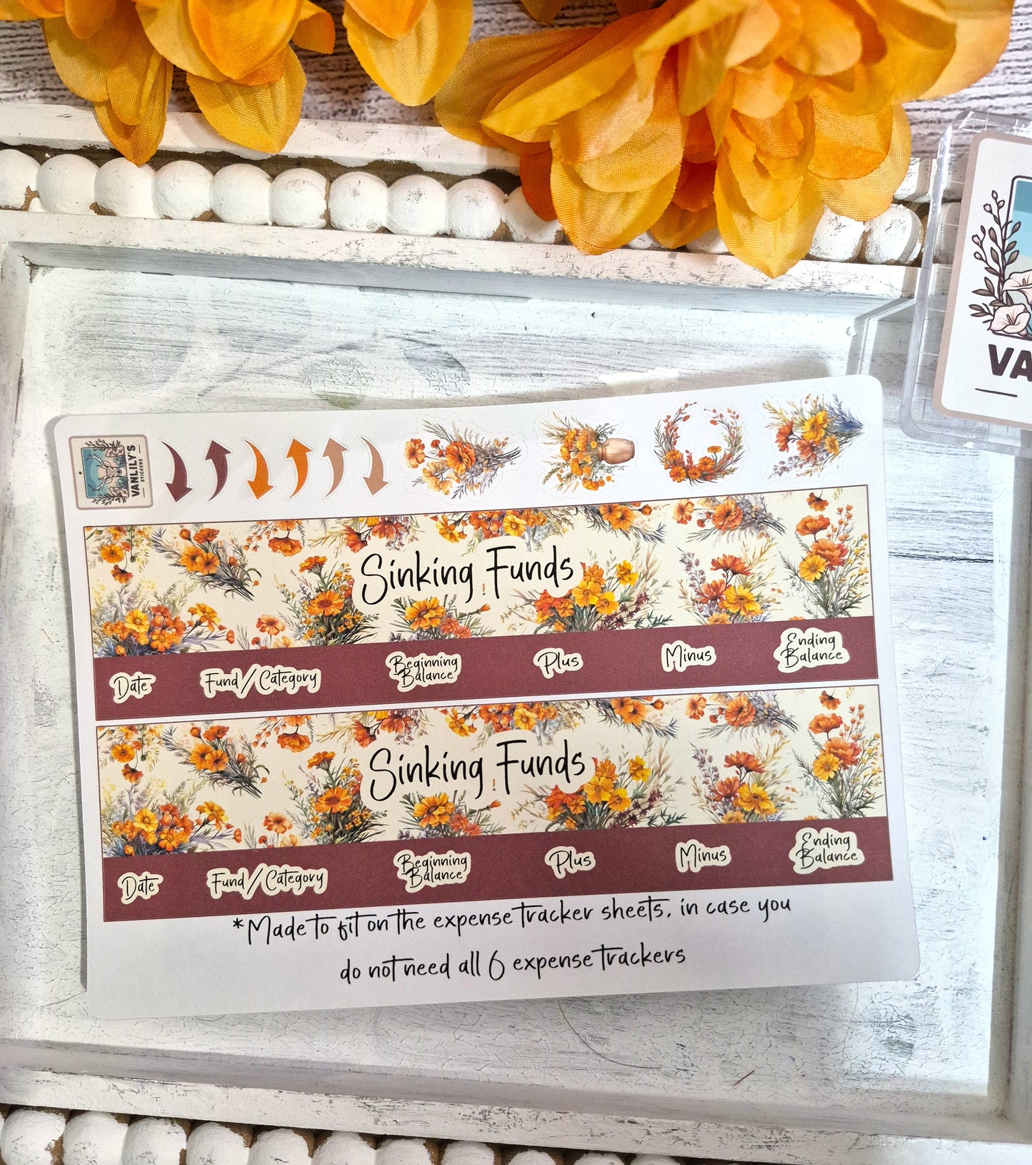 TBM BBP Workbook Sticker Kit, October Marigold, Birth Month Flower