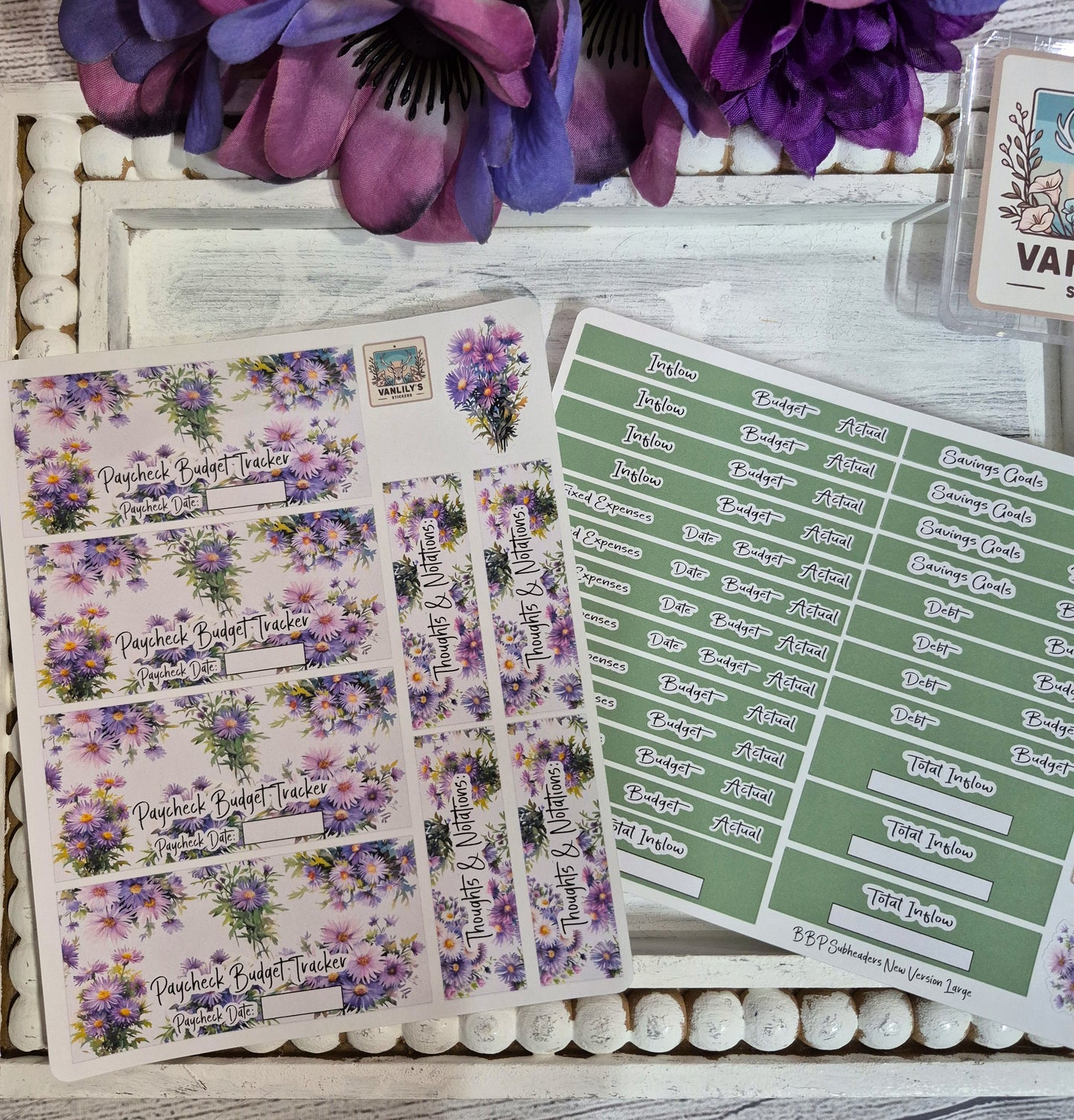 TBM BBP Workbook Sticker Kit, September Aster, Birth Month Flower