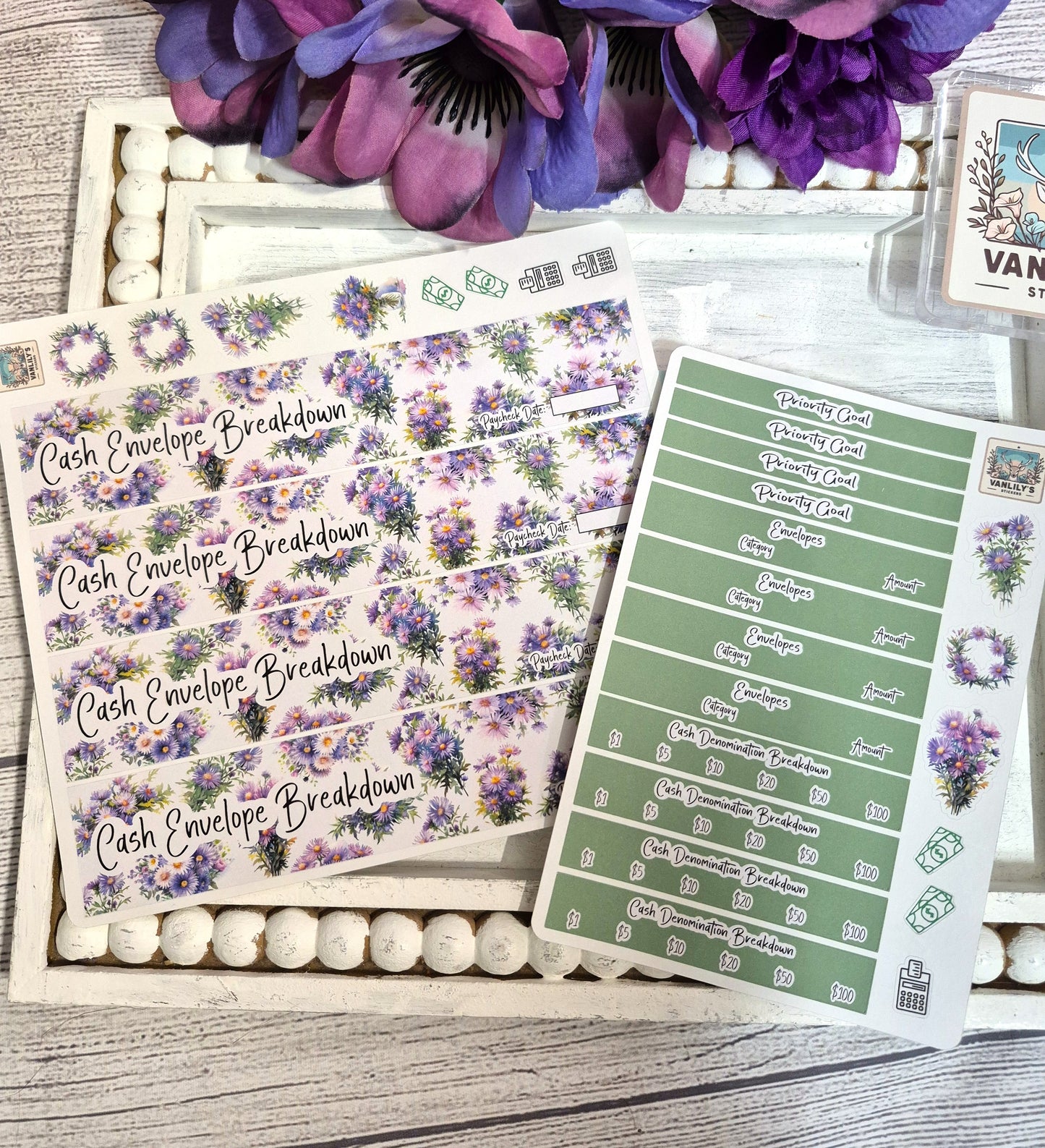 TBM BBP Workbook Sticker Kit, September Aster, Birth Month Flower